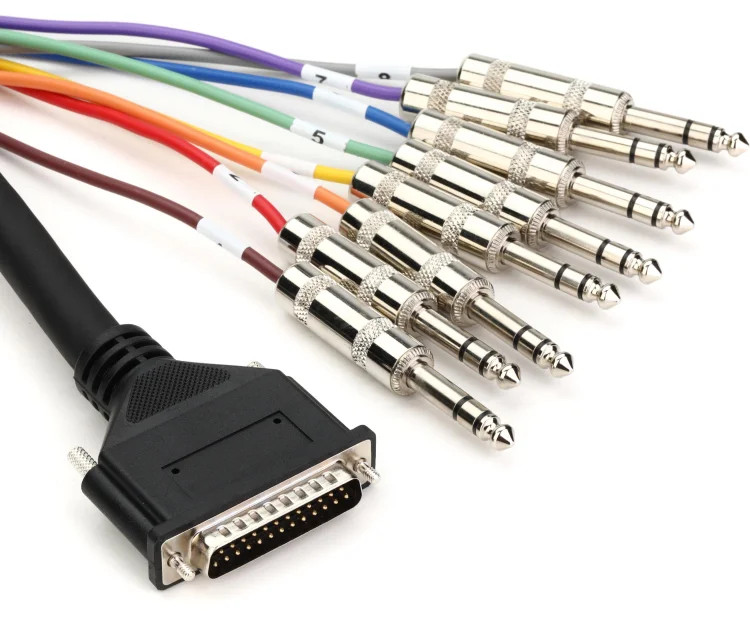Hosa DTP-802 8-channel DB25 to 1/4" TRS Snake - 6.6'