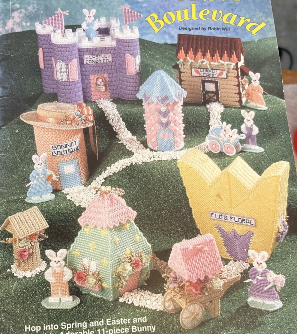 Vtg Rare The Needlecraft Shop BUNNY BOULEVARD Needlepoint 1995 Pattern