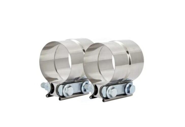2PCS Lap Joint Band Clamps,Exhaust Muffler Clamp, Exhaust Pipe Clamps 1.5"