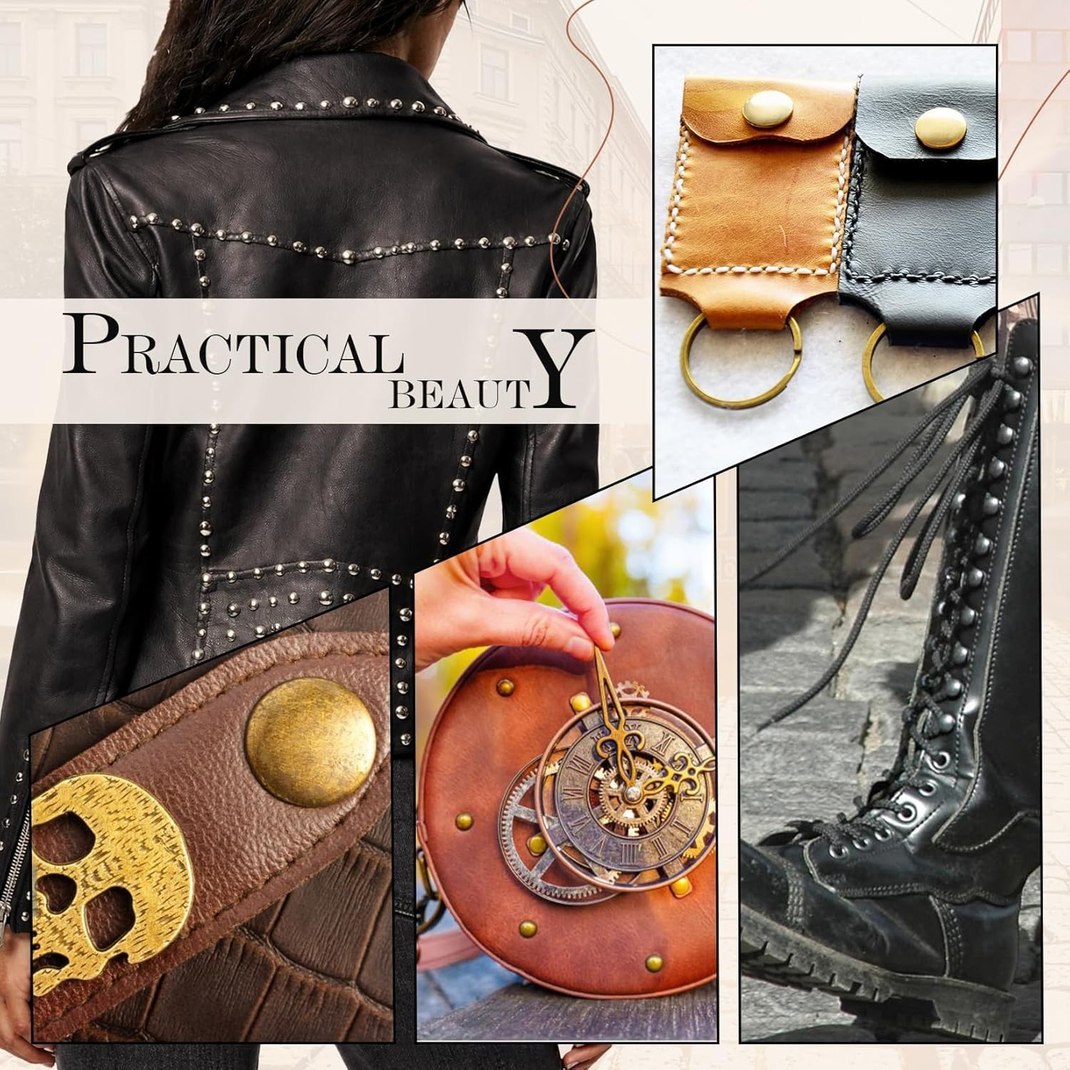 Complete Leather Rivet Kit: 420 Sets, 4 Colors, and 3 Essential Tools Included