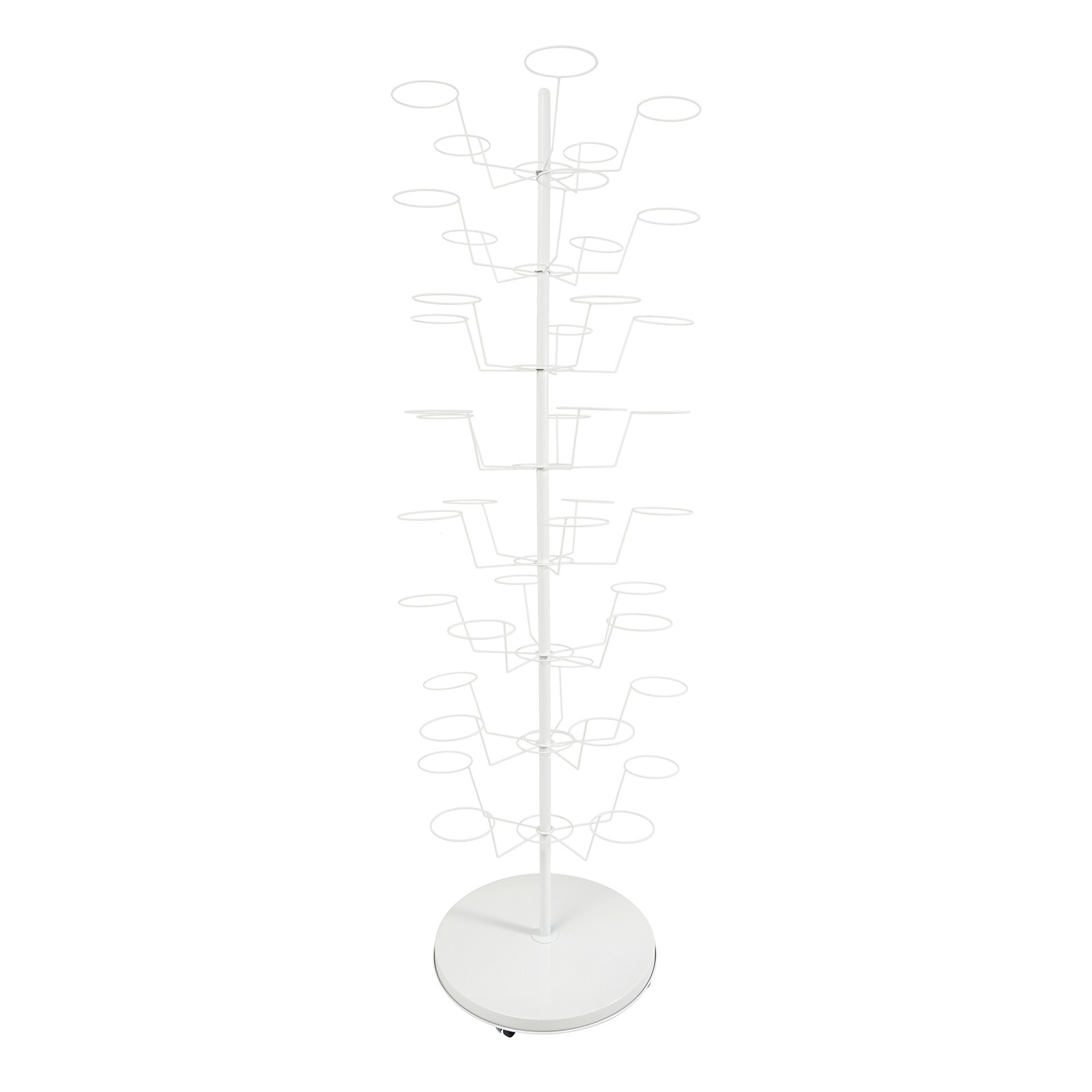 White Hat Rack, Freestanding Hat Display Stand, 8-tier Hat Holders