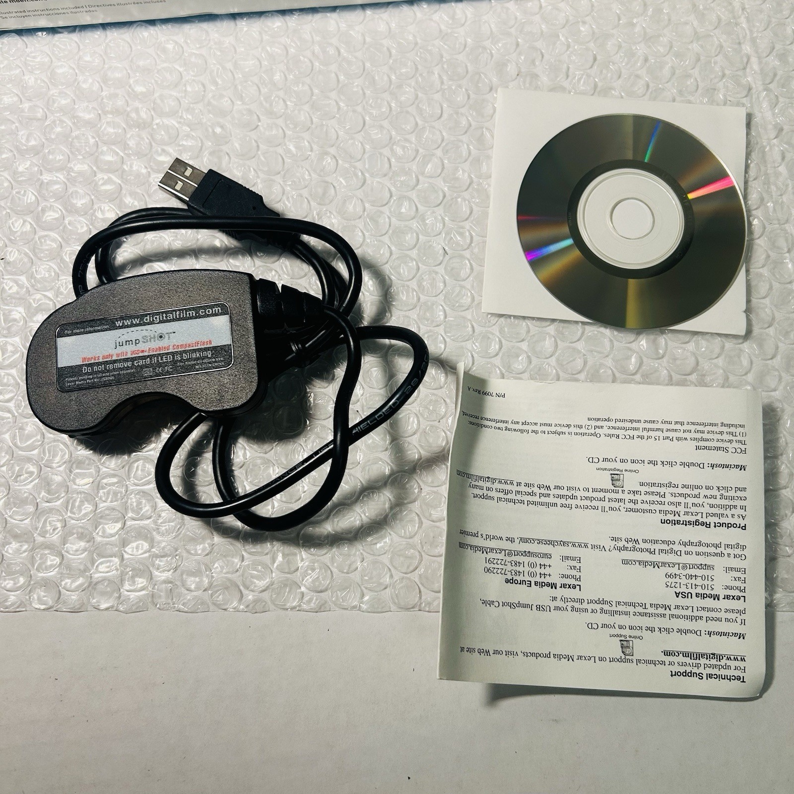 Lexar Media JumpShot Compact Flash Card Reader USB w/ Start Up Disc + Guide