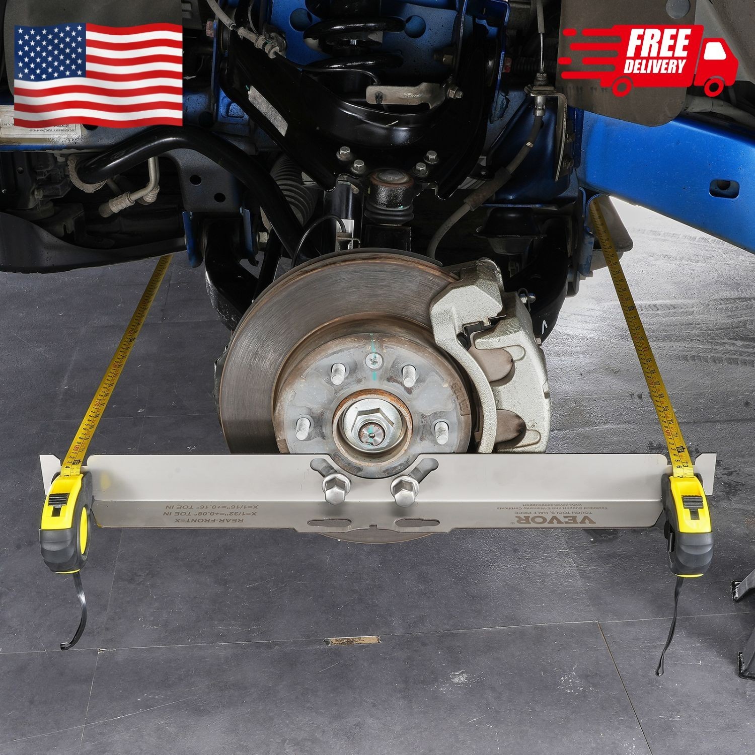 Wheel Alignment Tool Toe Plates Accurate Measurements with 2 Tape Measures