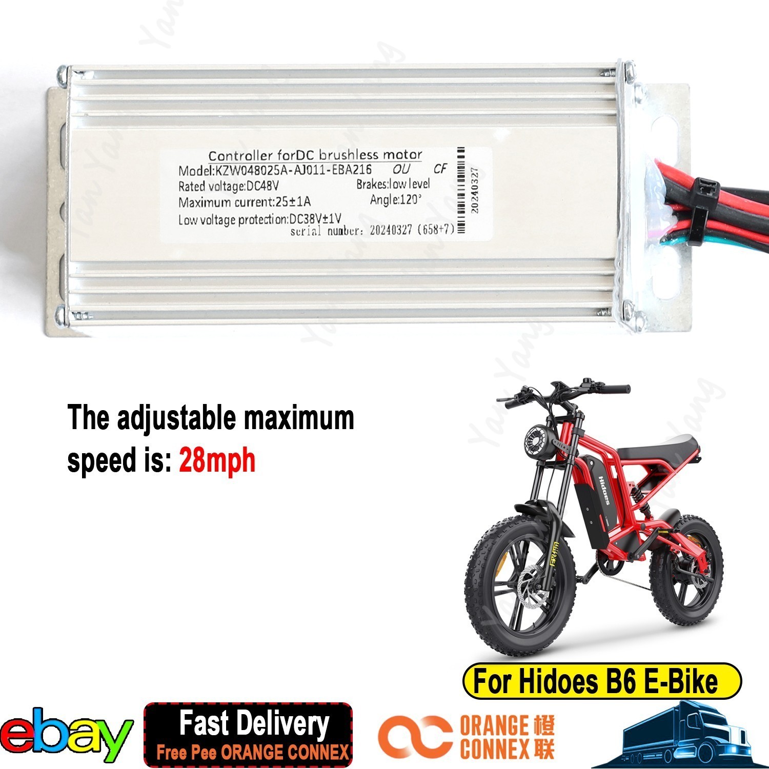 For Hidoes B6 Electric Bike Controller, The maximum adjustable speed is: 28 mph