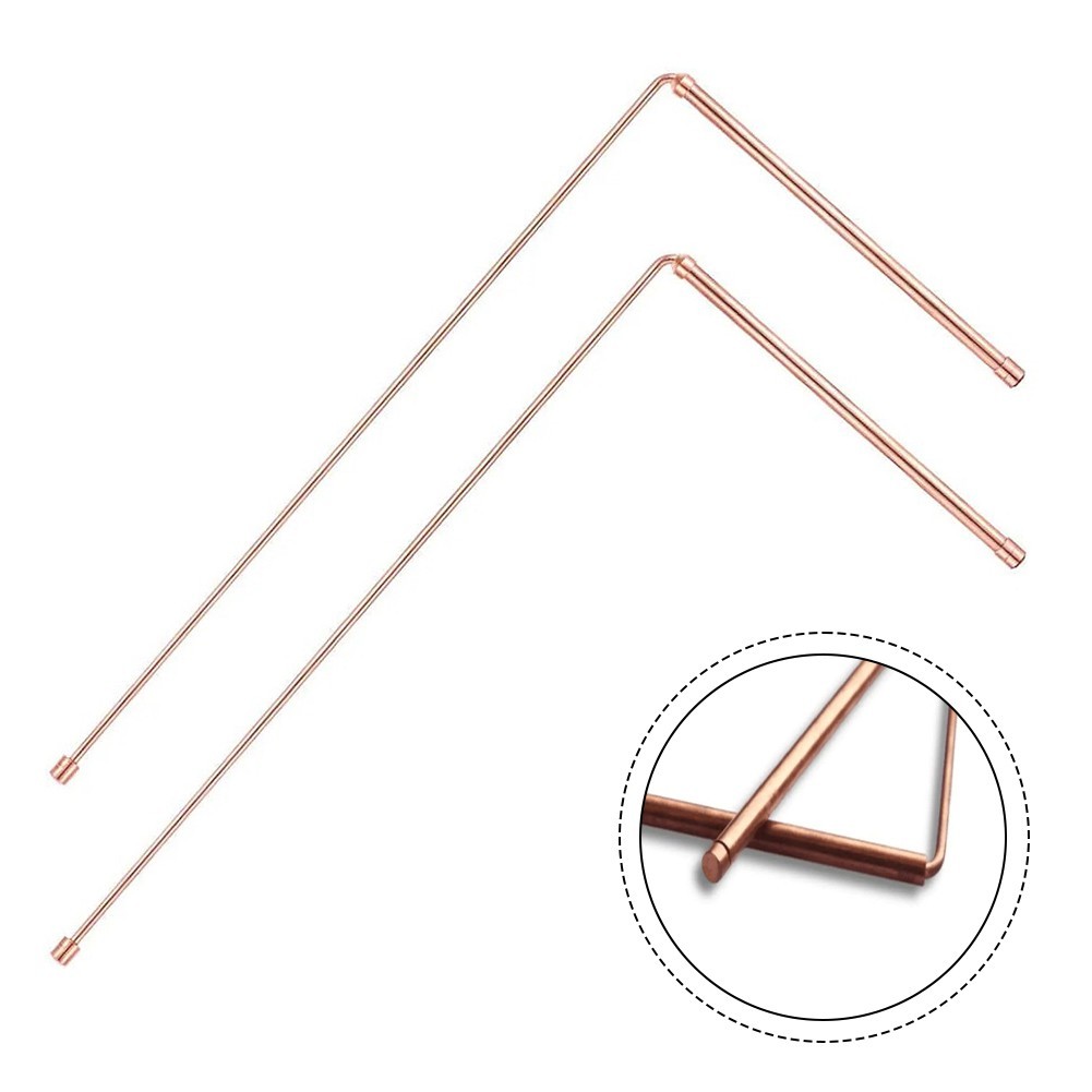 Set of Two Copper Metal Detector Rods for Water and Treasure Discovery