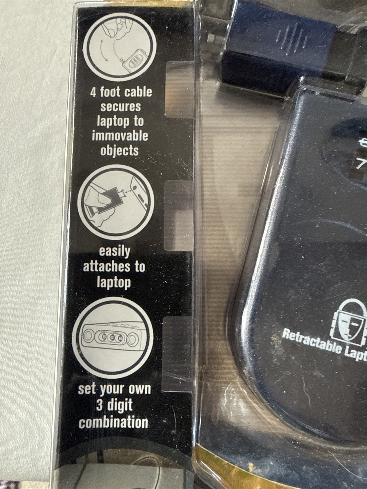 Security DR. Retractable Laptop Lock Clamshell Packaging NEW SEALED