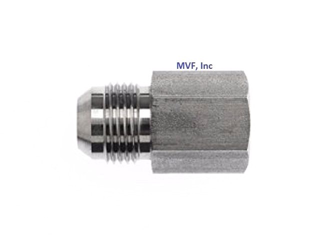 1/4" Male JIC X 1/4" Female NPTF, 37° Flare to Pipe Adapter Hydraulic 2405-04-04