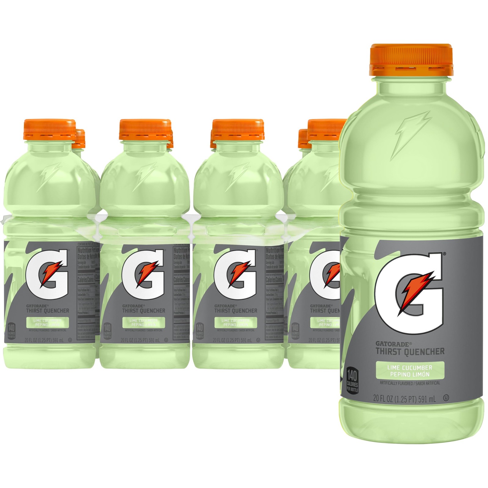 Gatorade Thirst Quencher, Lime Cucumber, 20 Fl Oz, 8 Pack 20 Oz (Pack of 8)