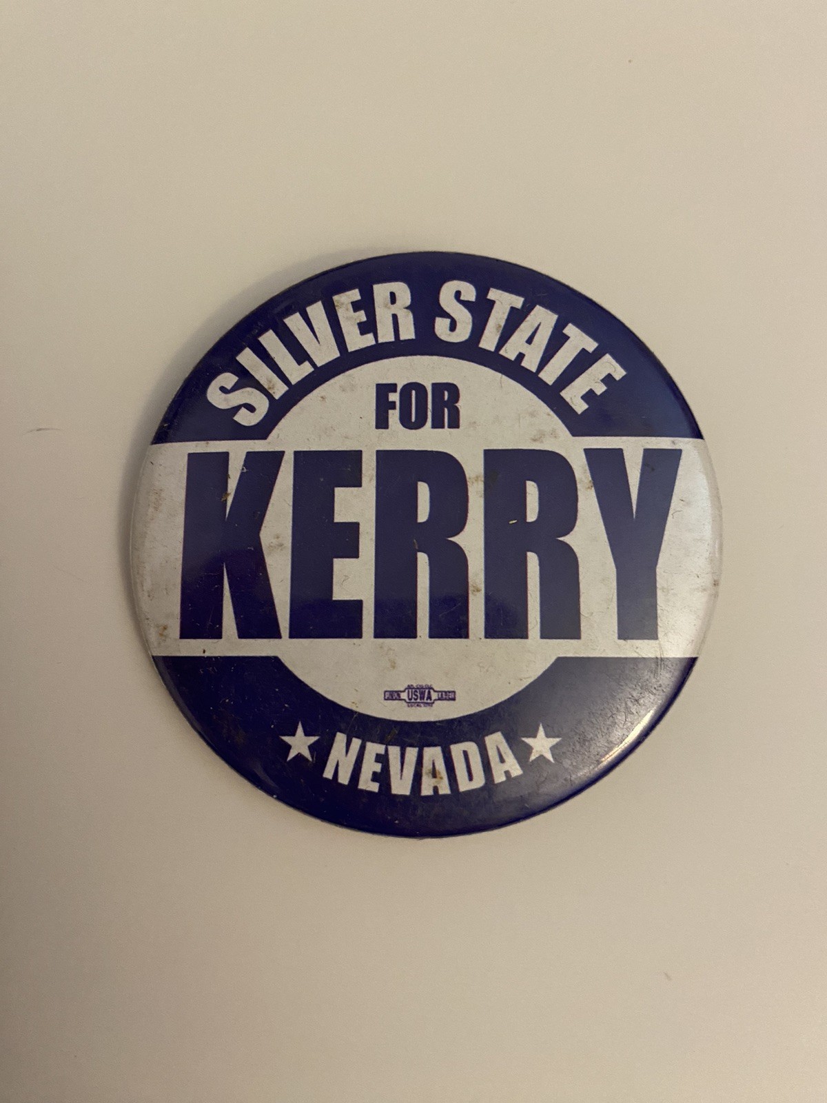 Silver State For Kerry Nevada Pin Back Button P52