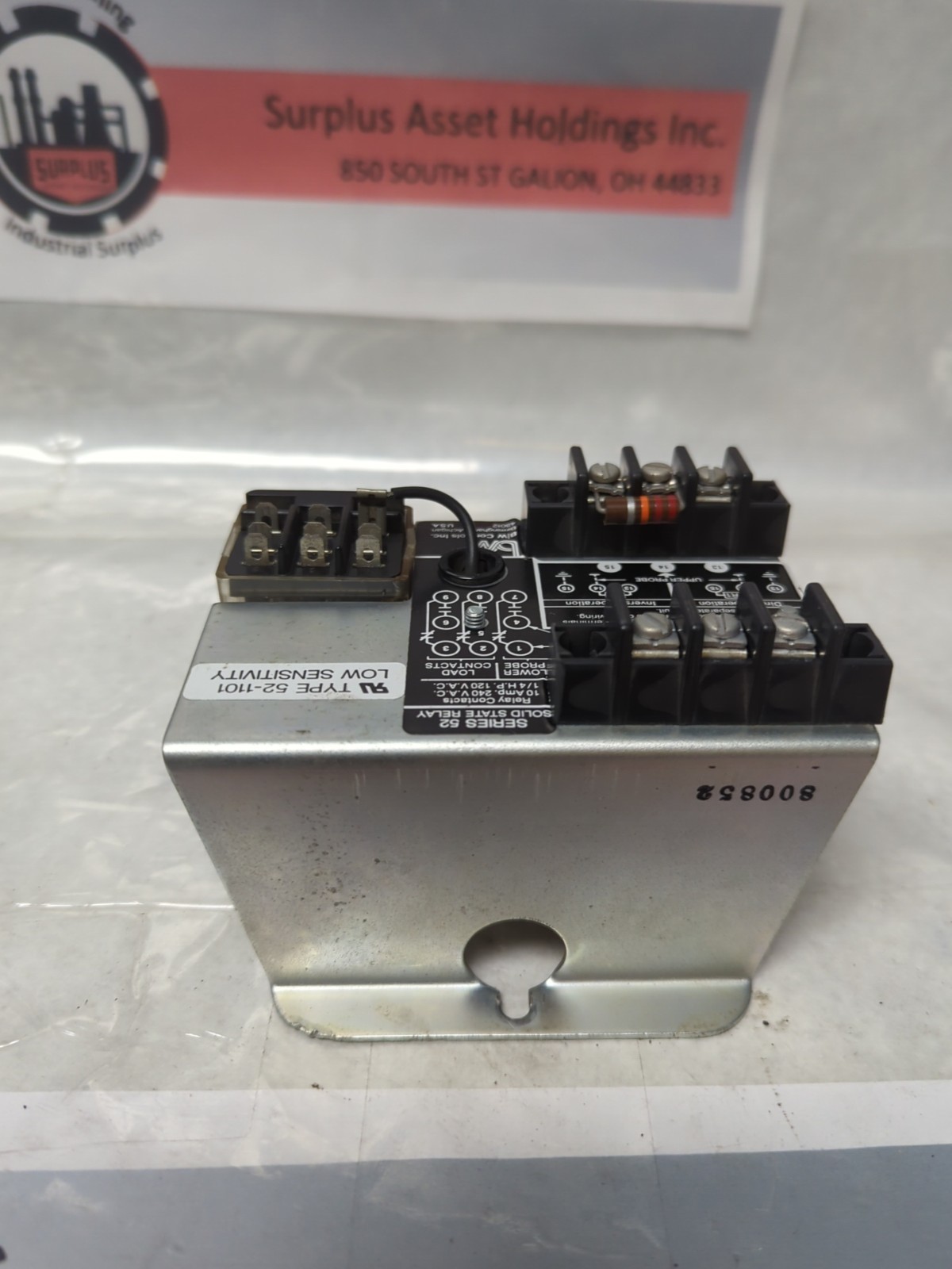 B/W CONTROLS,52-1101,SERIES 52 SOLID STATE RELAY LOW SENSITIVITY 10 A PRE-OWNED