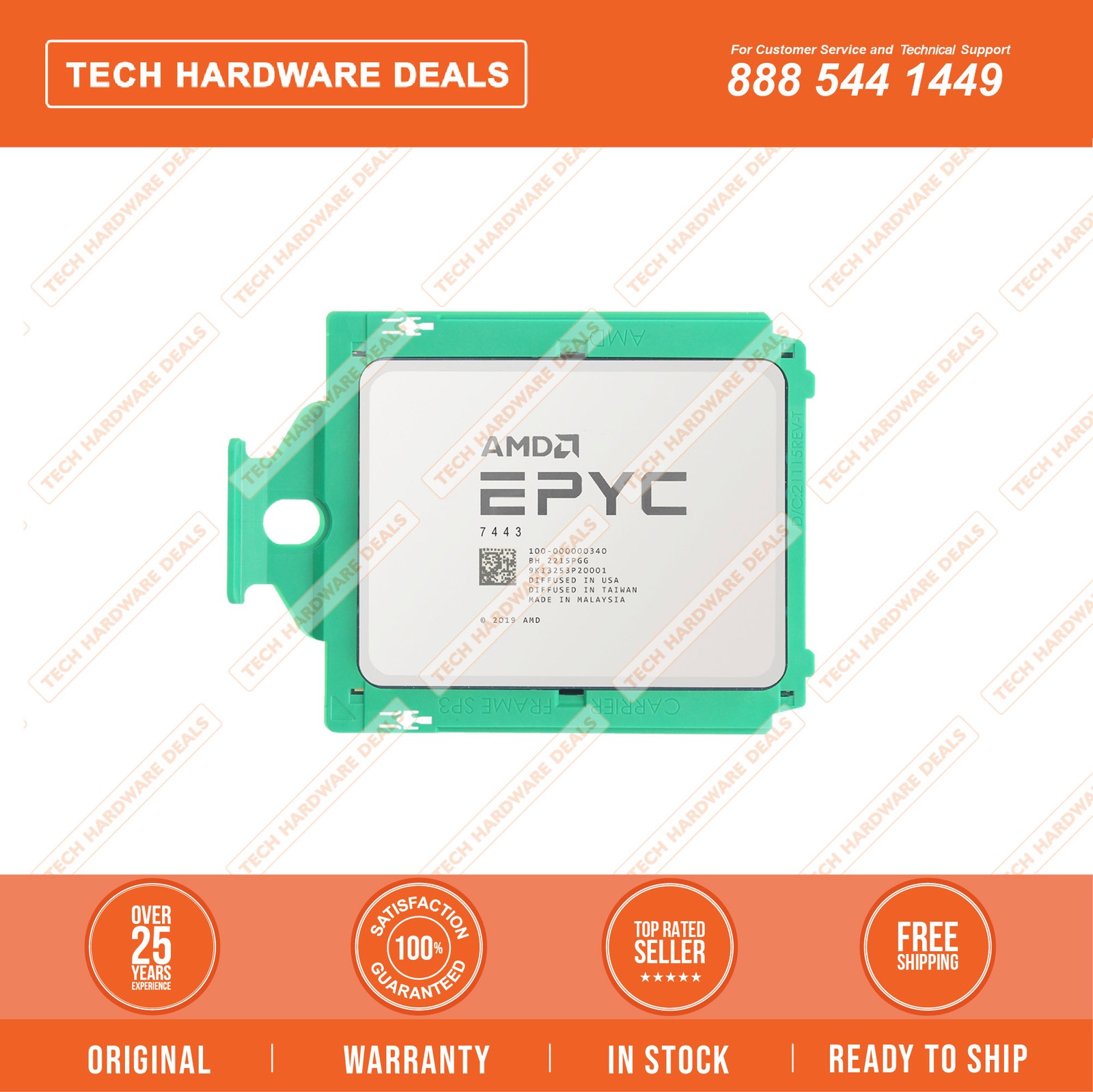 100-000000340 Unlocked   AMD EPYC 7443 2.85GHz 24-core 200W Processor for HPE