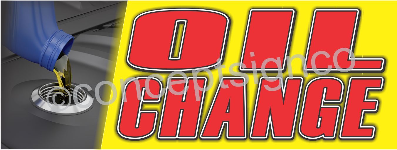 1.5'X4' OIL CHANGE BANNER Outdoor Indoor Sign Auto Service Used Car Repair Shop