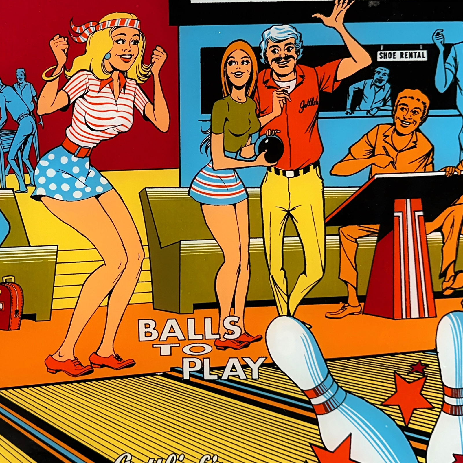 Gottlieb Ten-Up Pinball Machine Game Backglass ORIGINAL NOS Ten Up