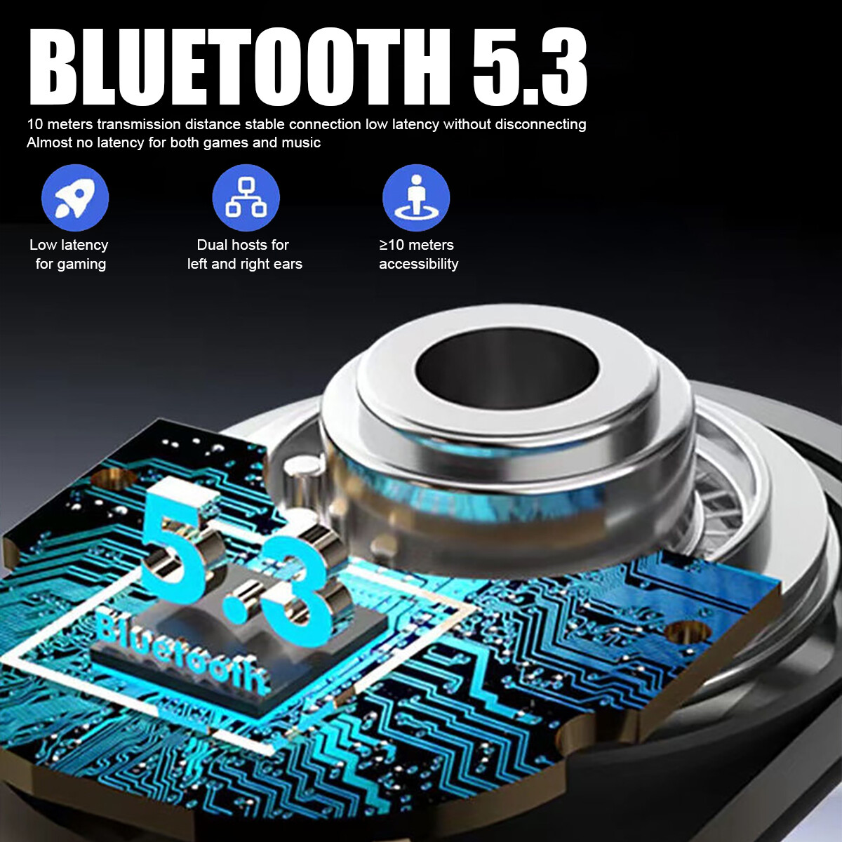 Wireless True Bone Conduction Headphones Wireless Headset Earbuds Bluetooth V5.3