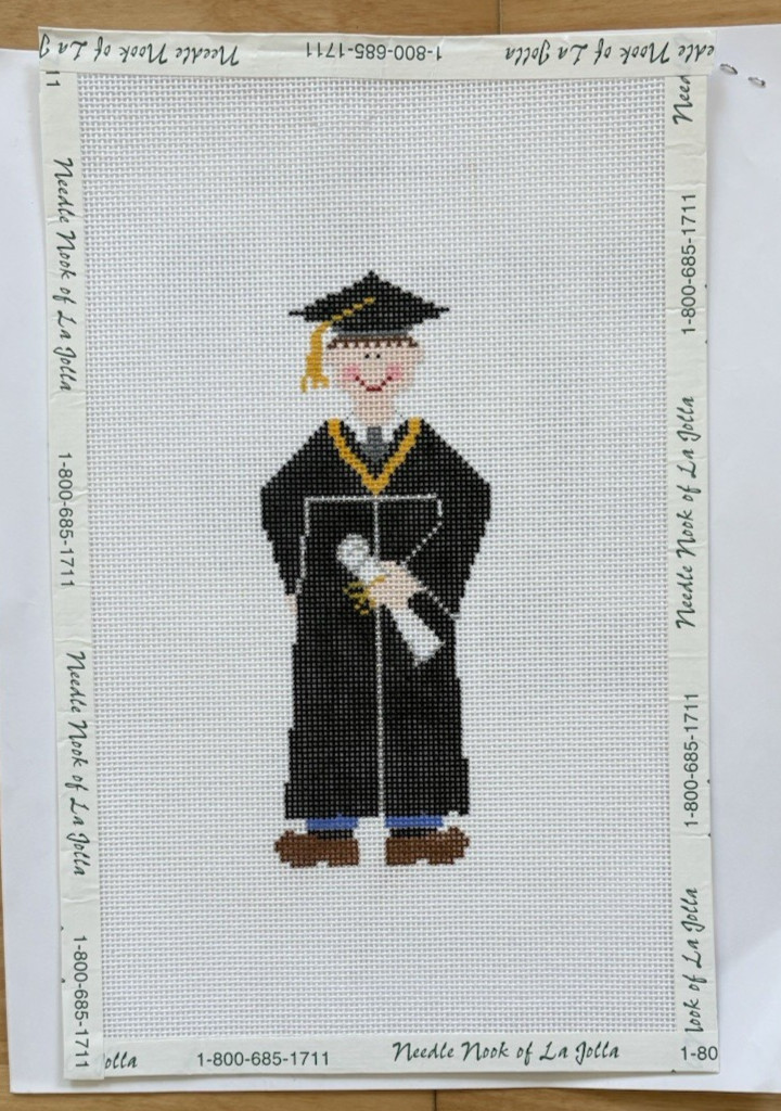 Handpainted Needlepoint Graduate WILL WORK FOR FOOD! by Princess & Me (C598)