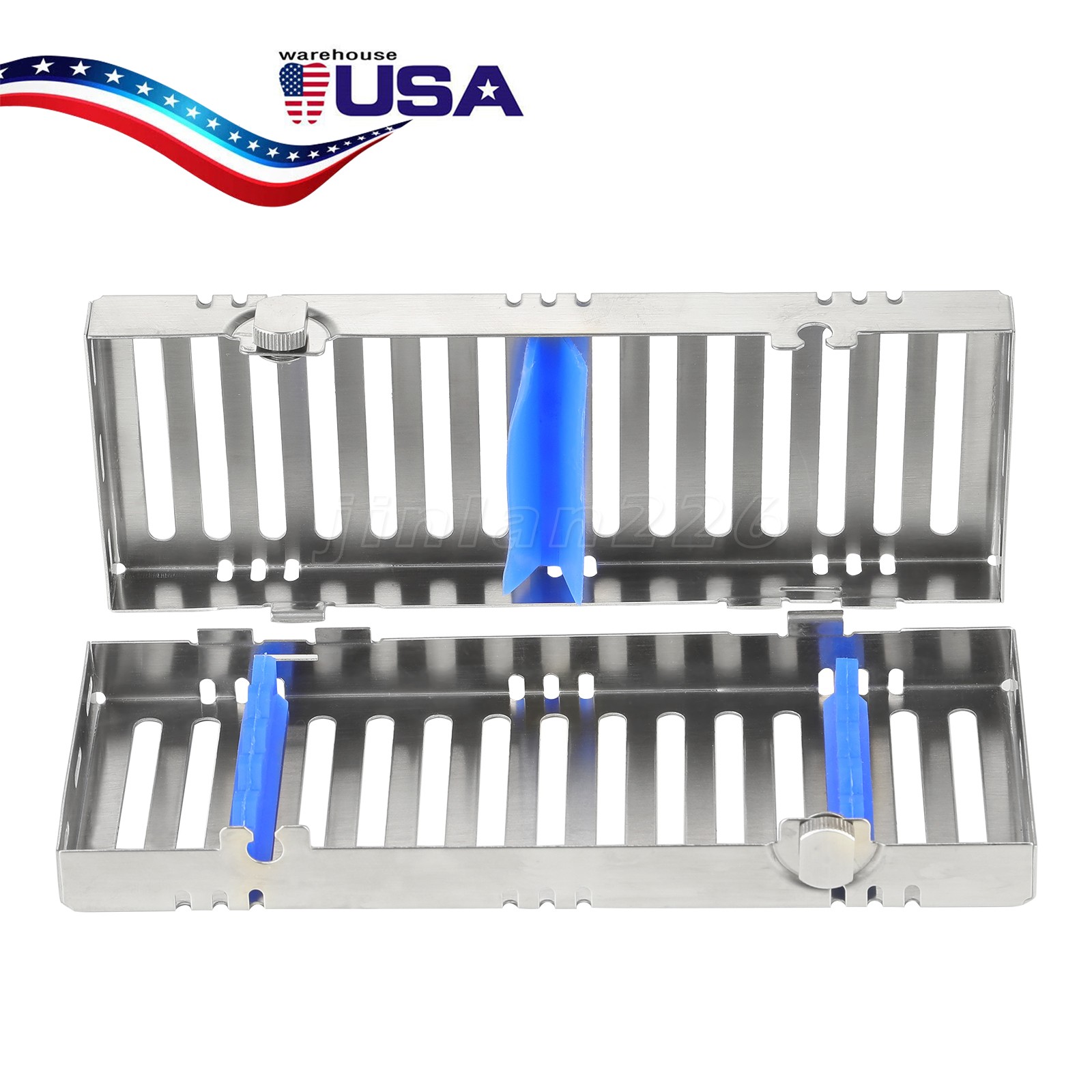Stainless Sterilization Cassette Rack Box For 5 Surgical Dental Instruments