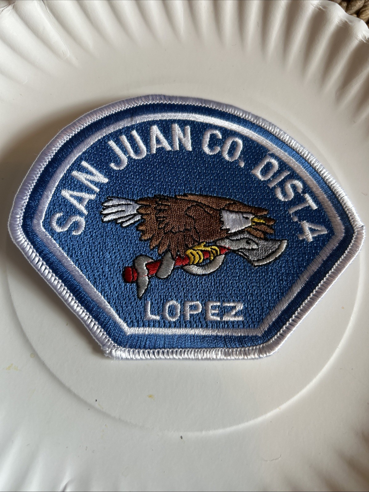 Vintage Fire Station Patch San Juan County Dist 4 Lopez Aid Engine Firefighter