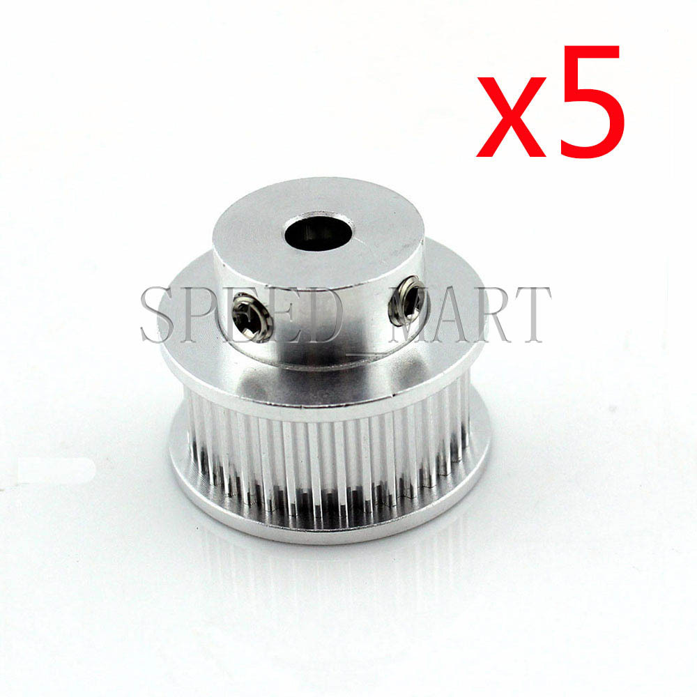 5 PCS GT2 Aluminum Timing Belt Pulleys 36T 10mm Width 5mm Bore for 3D Printer