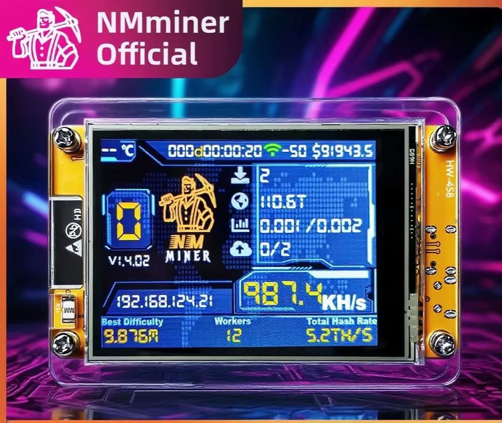 NerdMiner V2 NMMiner Solo Bitcoin Lottery Miner 1000KH/s 2.8" Smart Display