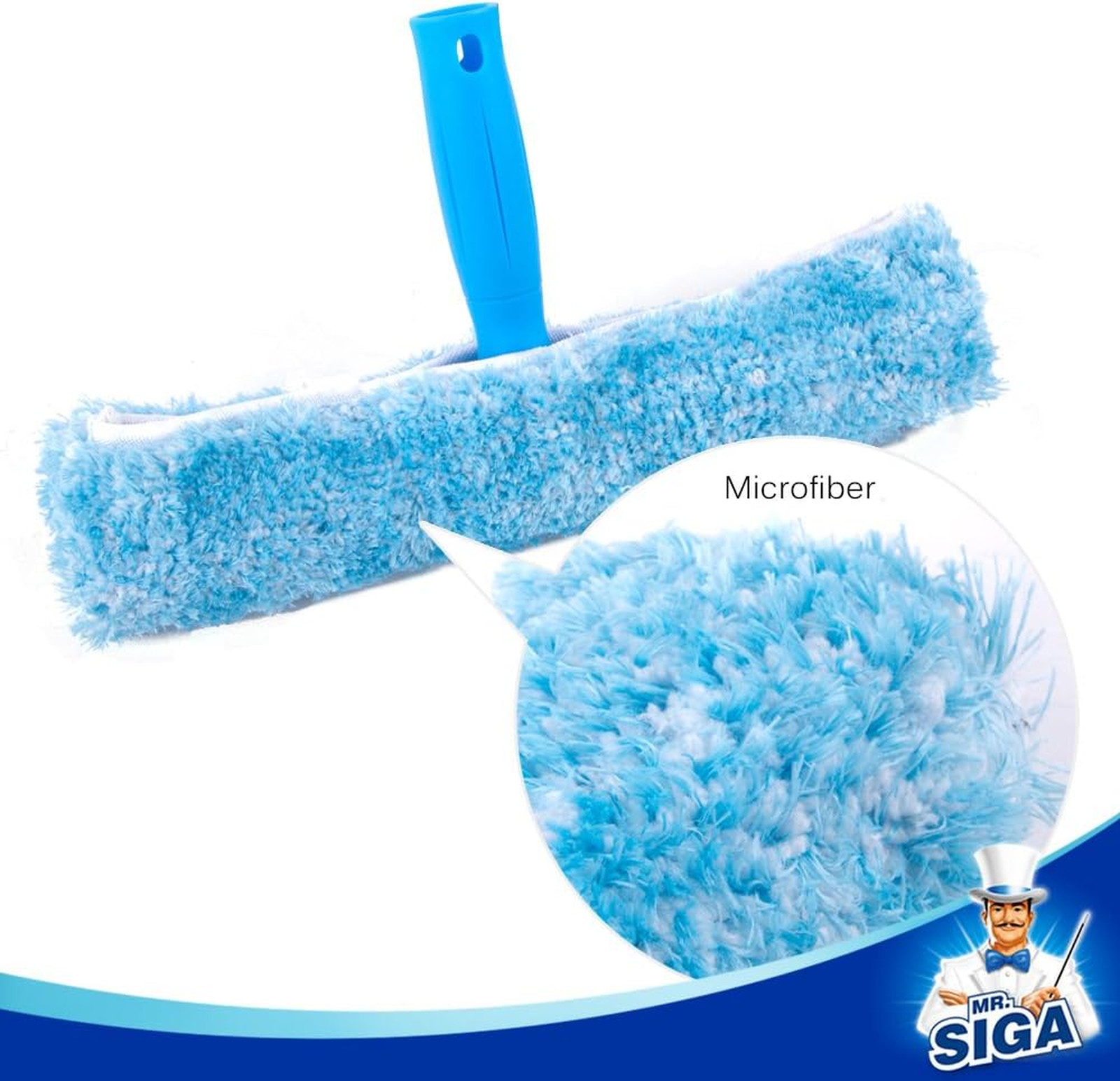 Professional Window Cleaning Squeegee Microfiber Combo 10 Inch, Aluminum Clip