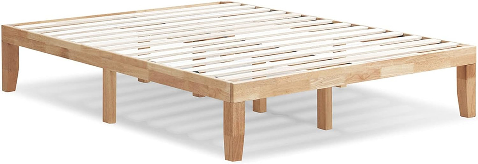 KOMFOTT 14 Inches Wood Platform Bed Frame Queen Size, Wooden Mattress Foundation