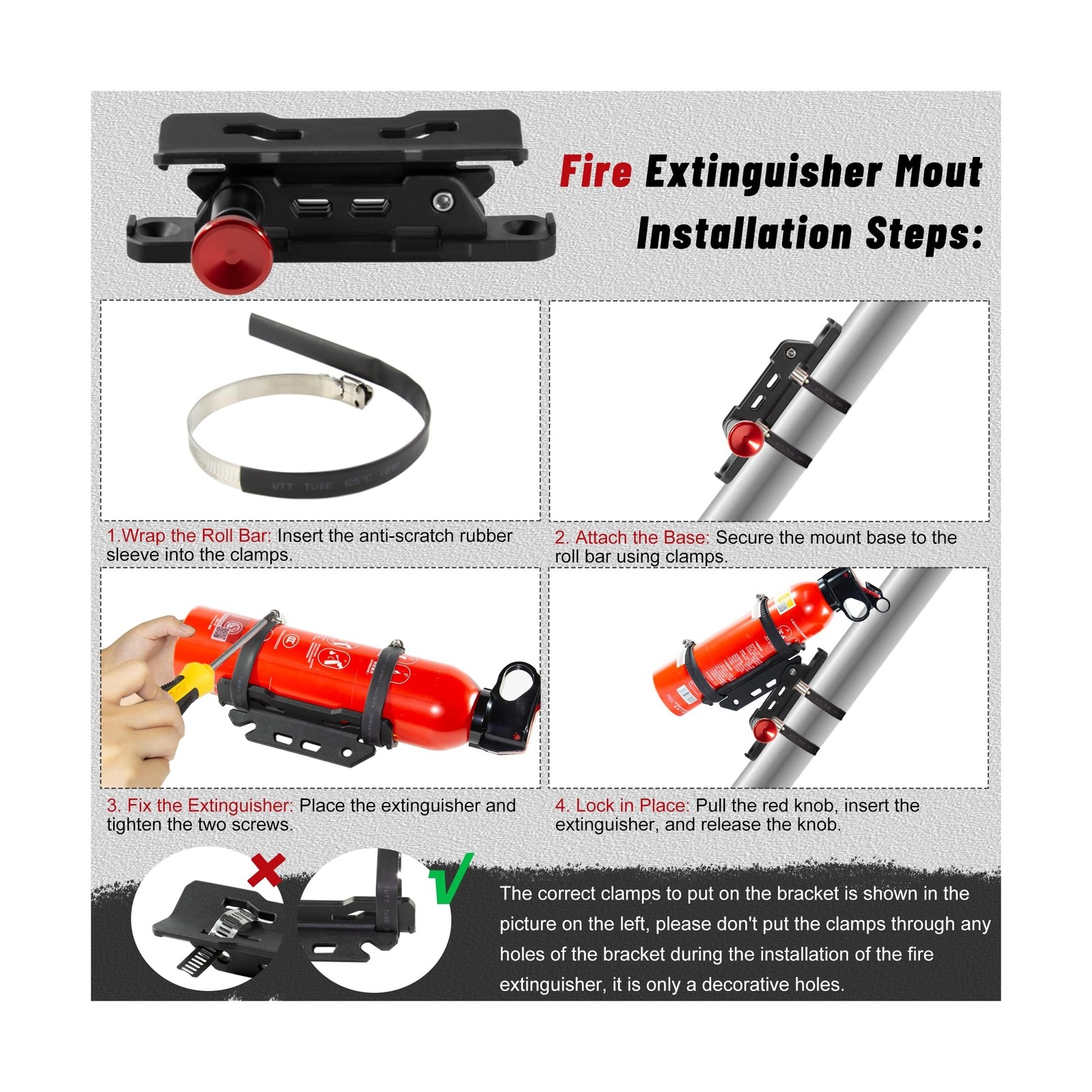 Quick Release Fire Extinguisher Mounts - 2-Pack Car Fire Exting... FAST USA SHIP