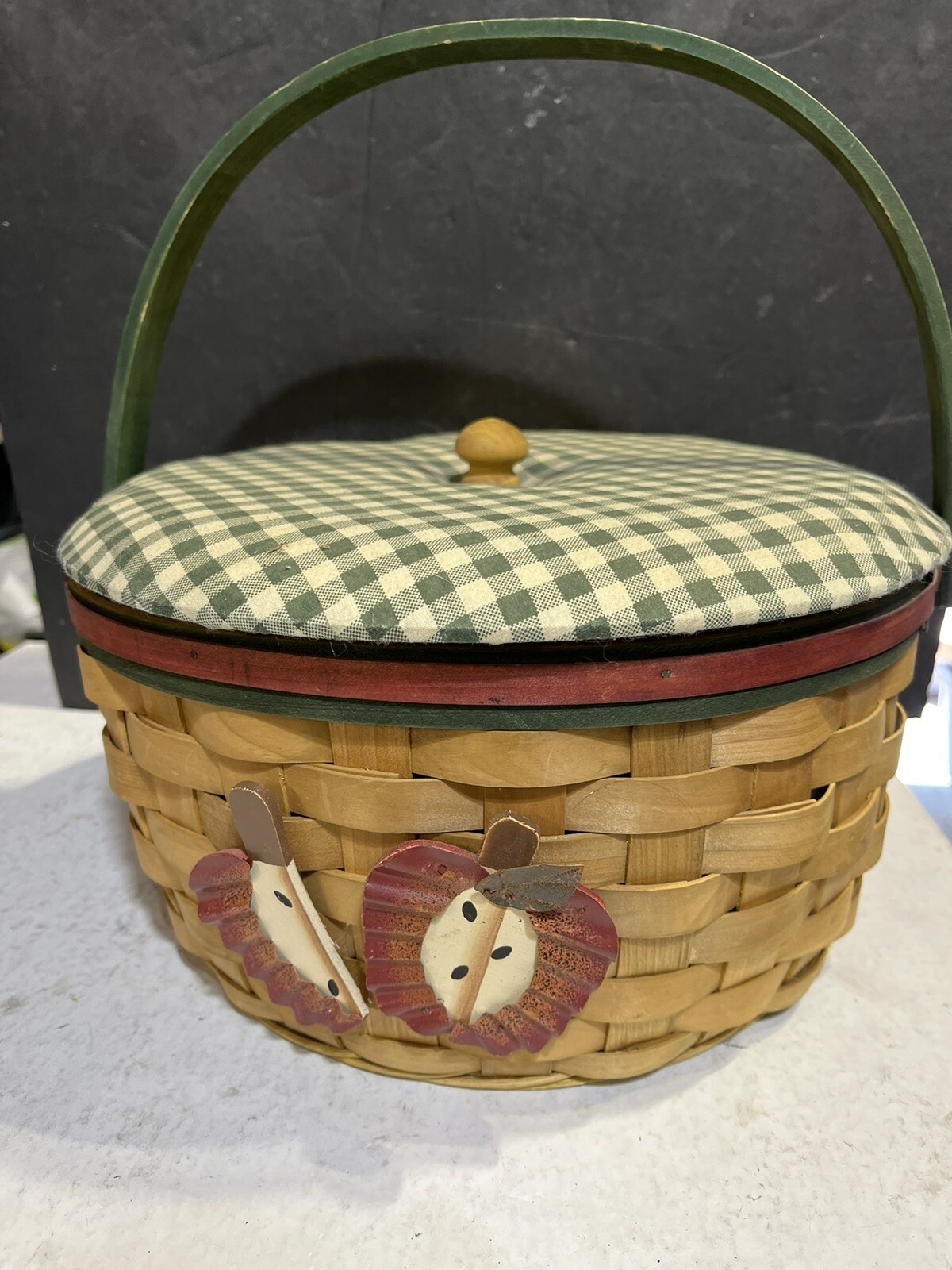 Very Nice Woven Lined Basket5 1/2” Tall X 11” Wide