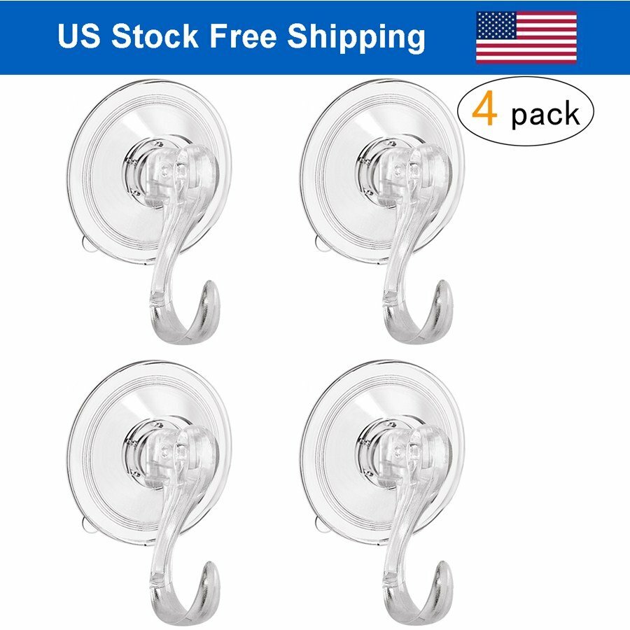 4PCS Heavy Duty Suction Cup Hook Christmas Wreath Suction Cup Wall Hooks Kitchen