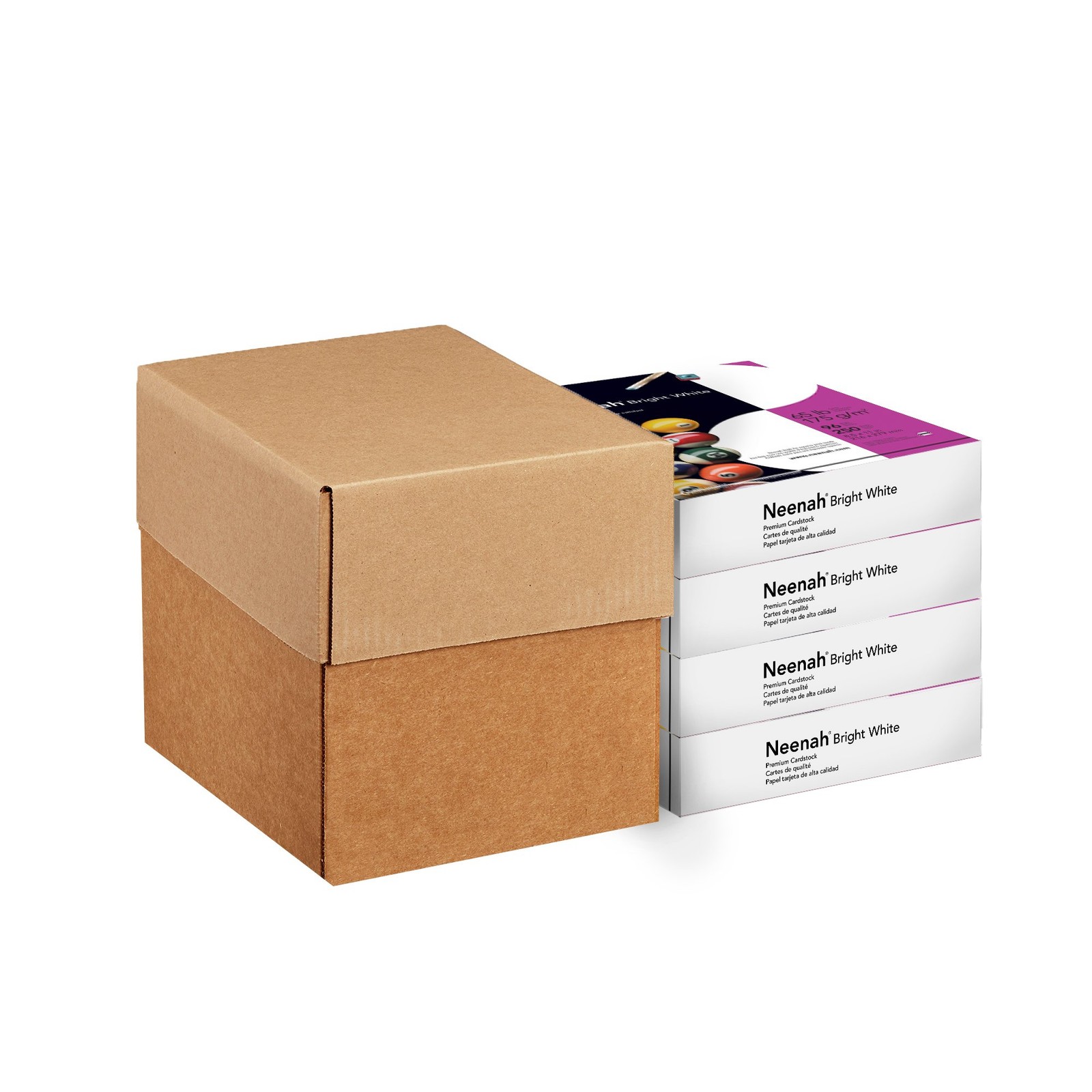 Neenah Bright White Cardstock, 8.5x11, 65lb/176gsm, 96 Bright, 1000 Sheets
