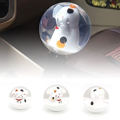 RYANSTAR Universal Acrylic Shift Head Cute Fortune Lucky Cat Ball Shift Round