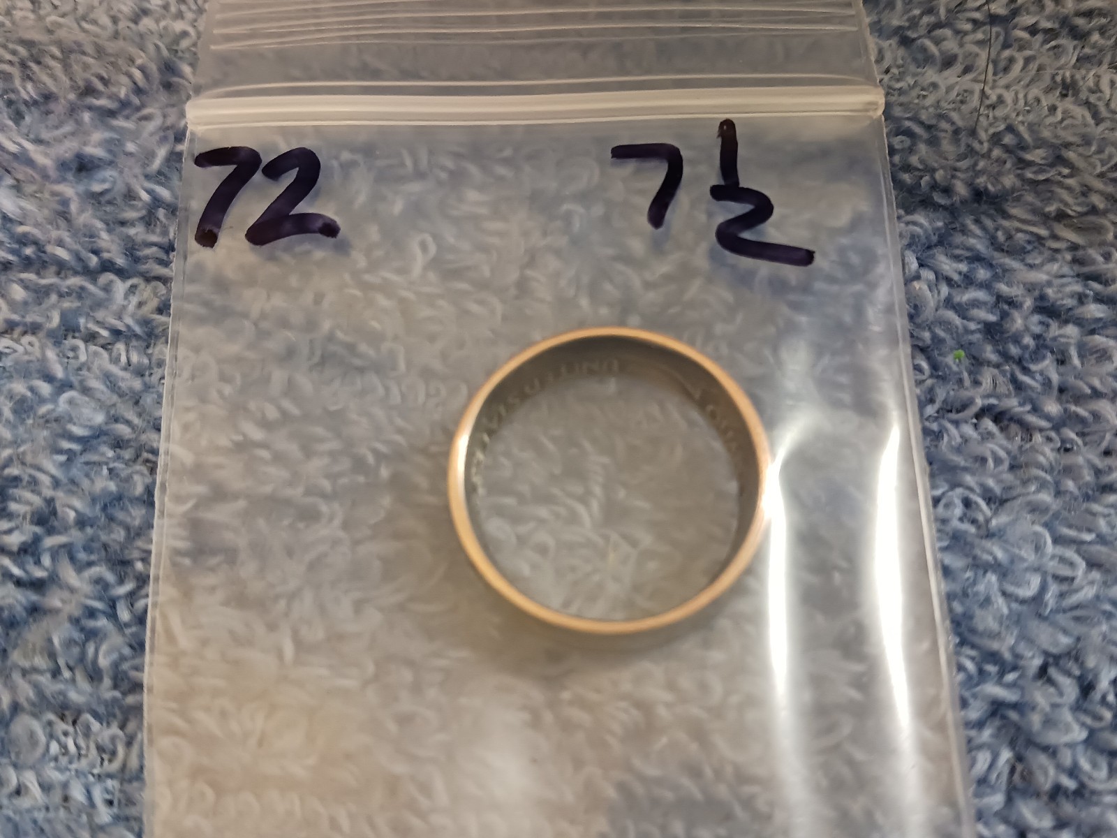 1972 Washington Quarters, Handmade Coin Ring, Size 7-1/2