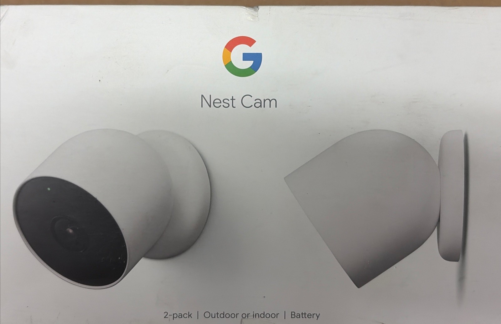 Google Nest Cam Battery Camera Snow 2 Pack- With All Contents- OPEN BOX
