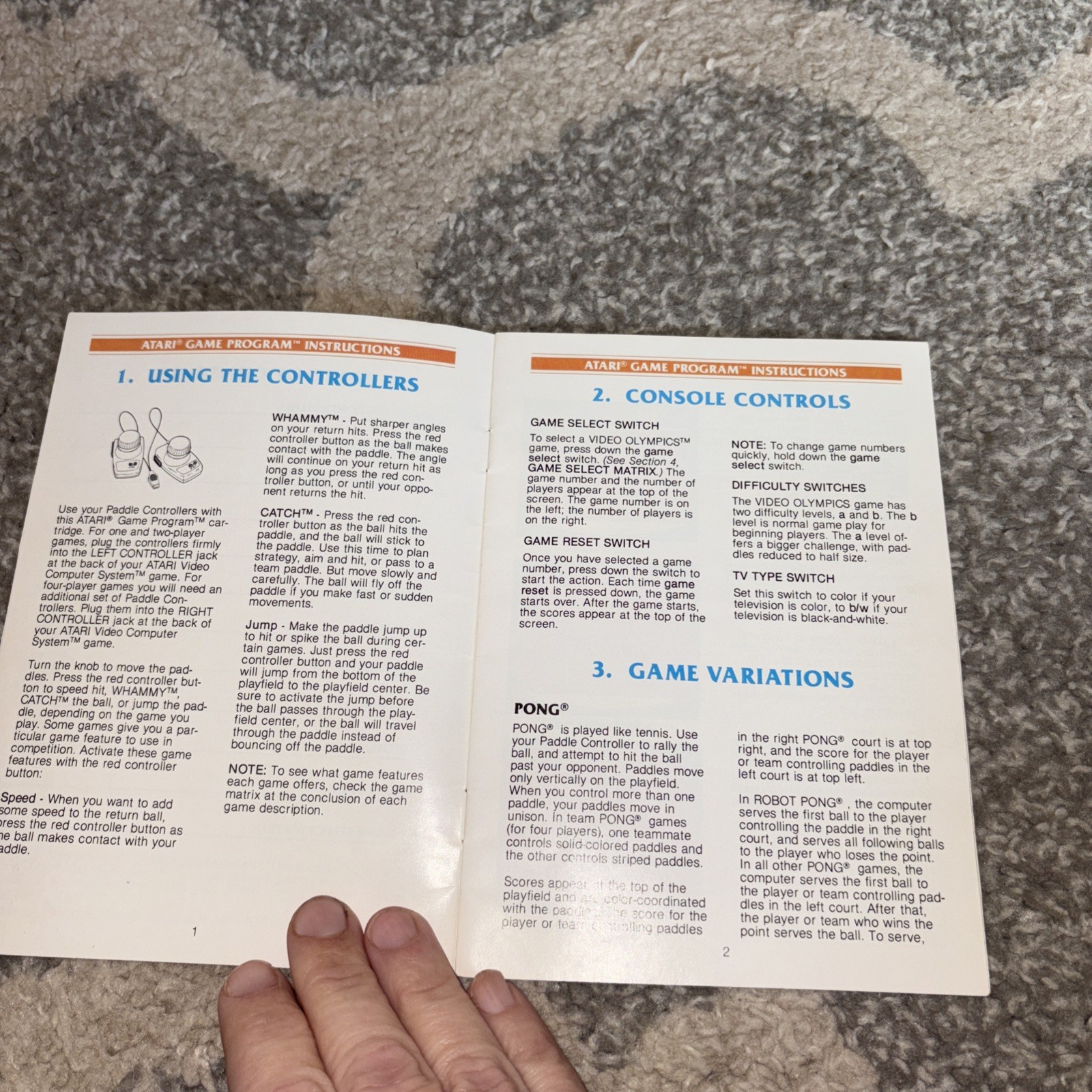 Vintage 1978 Atari Video Olympics Instruction Booklet