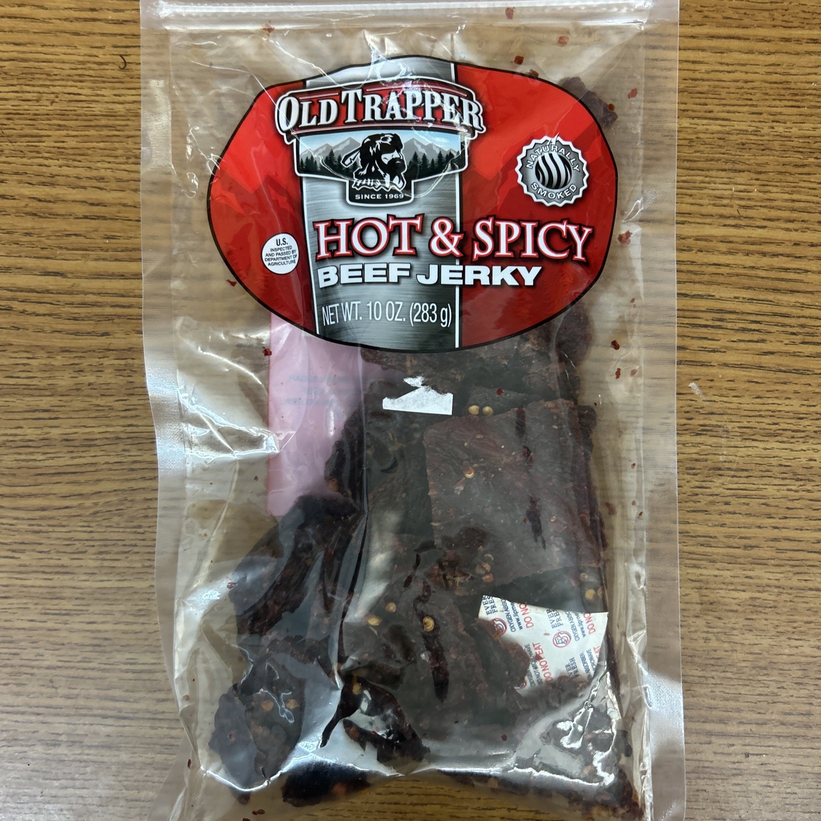 Old Trapper Hot and Spicy Beef Jerky, 10 oz Large Bag
