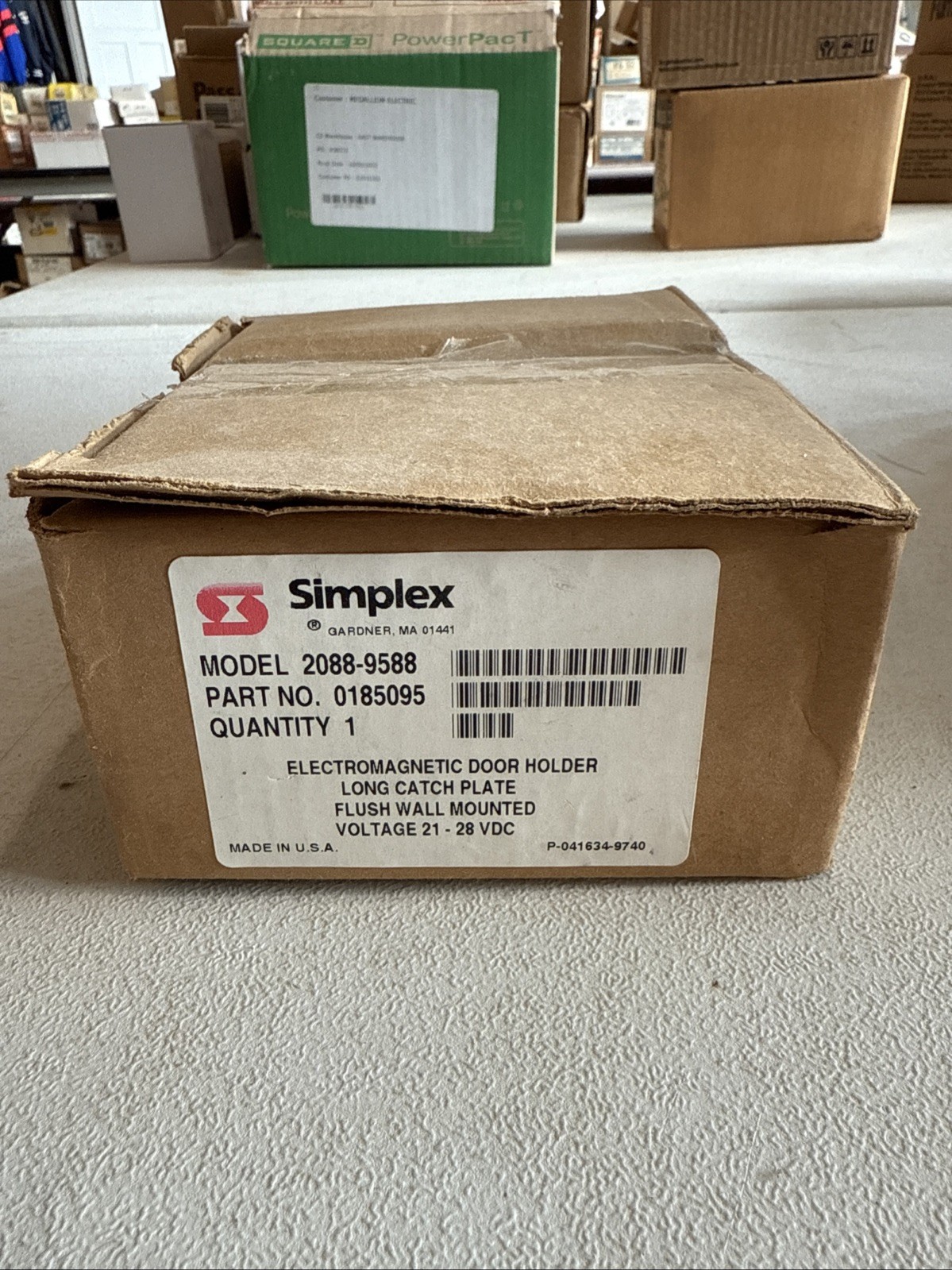 SIMPLEX 2088-9588 ELECTROMAGNETIC DOOR HOLDER PART # 0185095  21-28 VDC