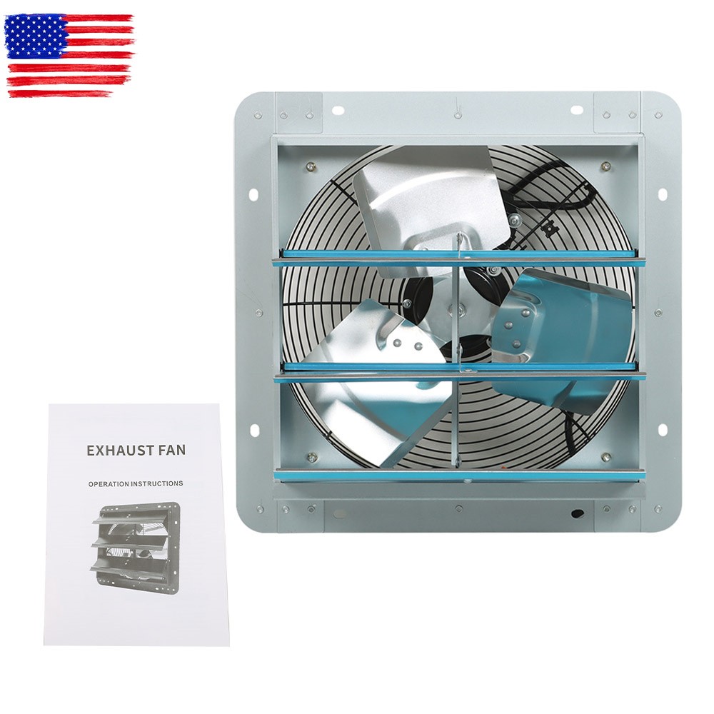 14 inch Shutter Exhaust Fan Industrial Workshop Greenhouse Garage Wall