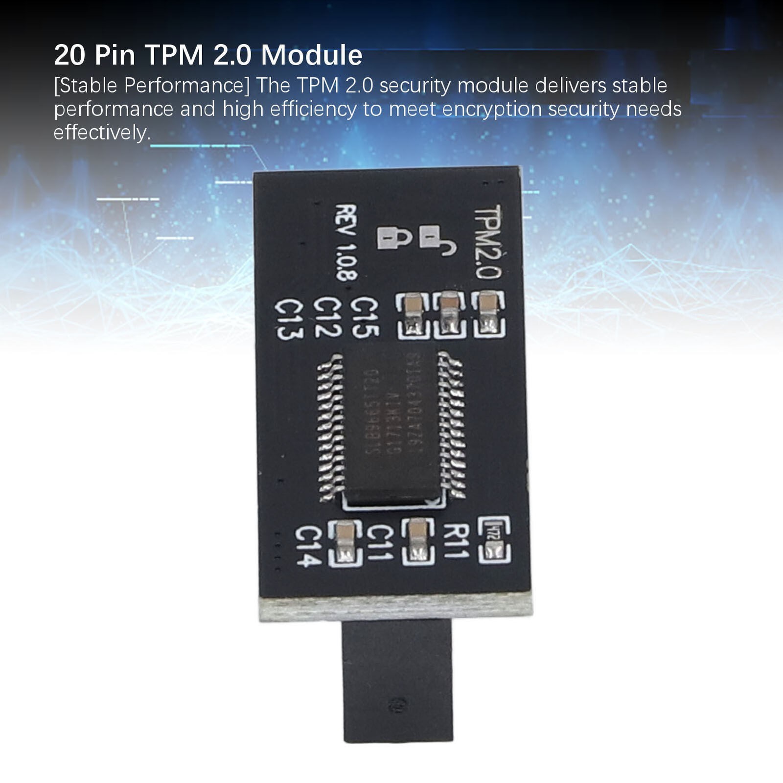 TPM 2.0 Module 20 Pin LPC Interface Encrypted Trusted Platform Module for WIN11
