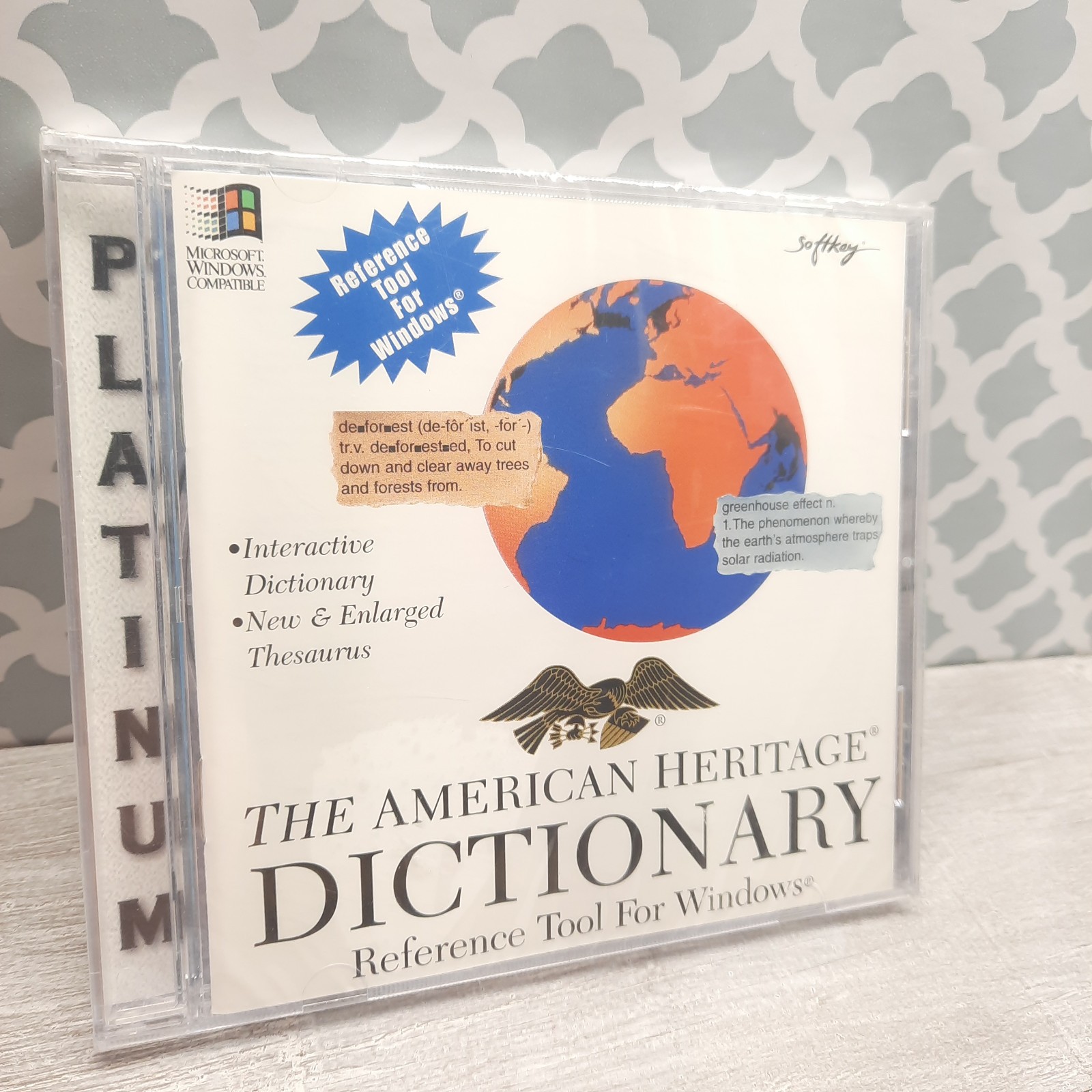 Vintage 1995 Platinum The American Heritage Dictionary Windows 3.1 NEW SEALED