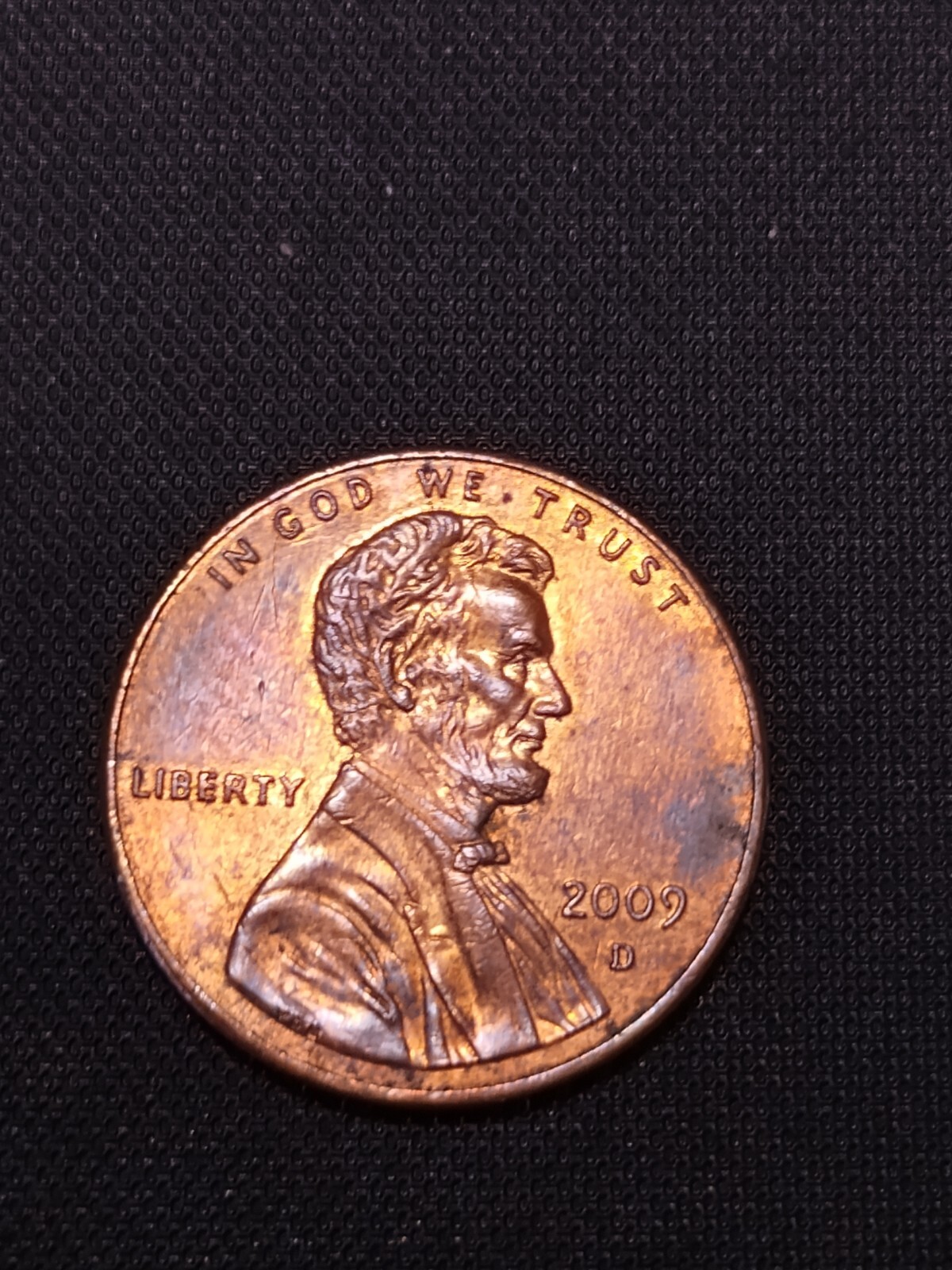 2009d Lincoln cent - double date - nice toning obverse / reverse