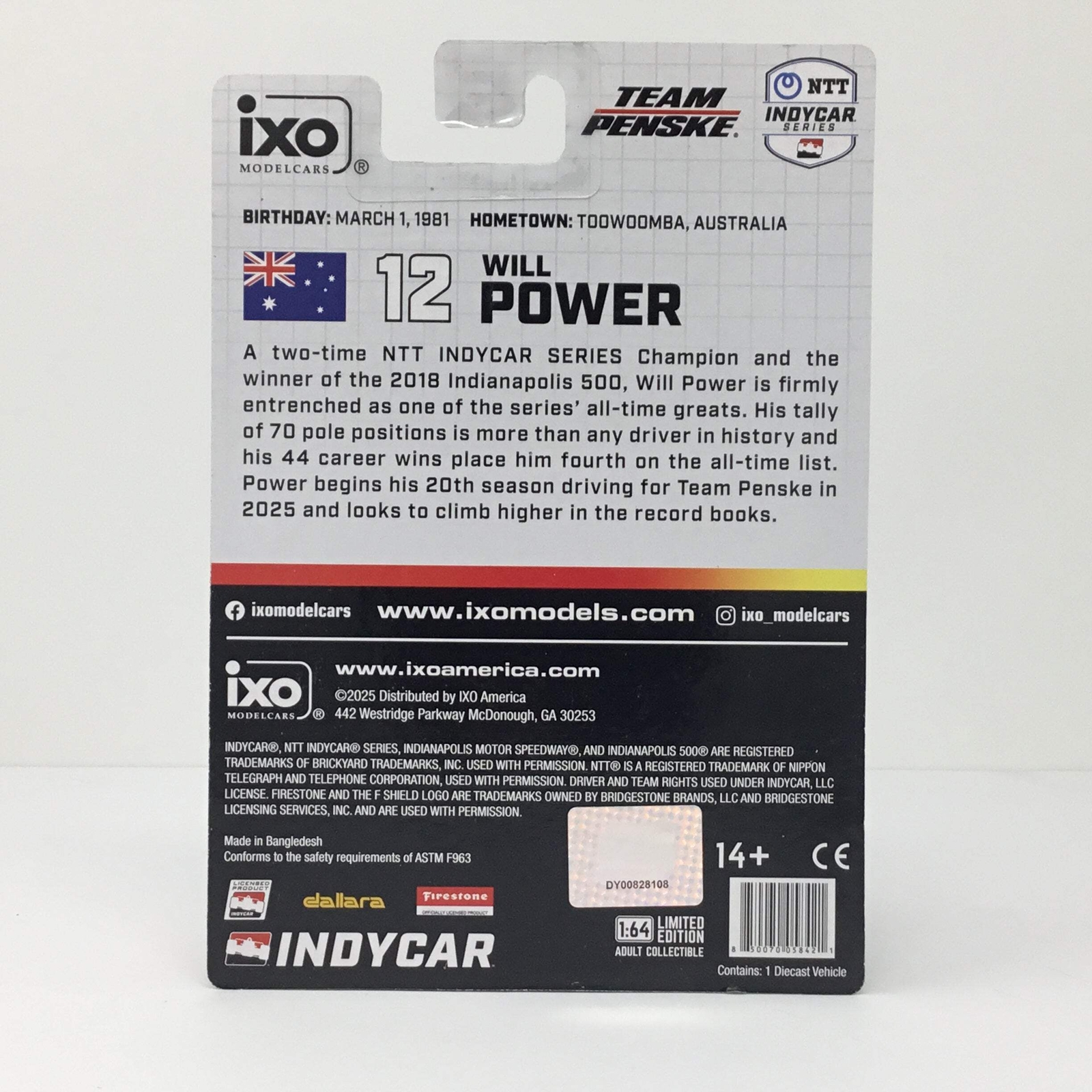 Will Power 2025 Verizon / Team Penske 1:64 Diecast