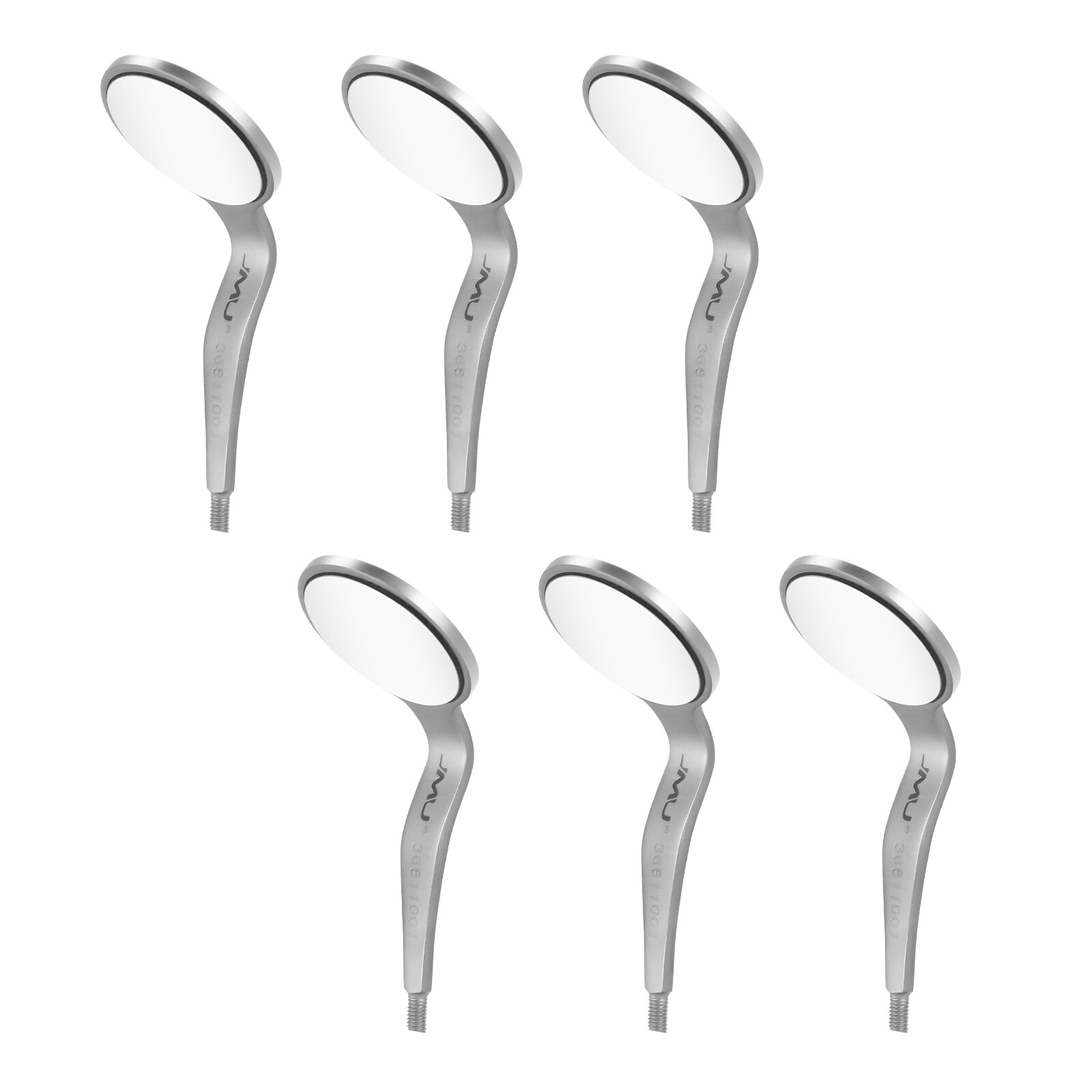 6x Dental Double Sided Mouth Mirror Front Surface 5# Simple Stainless Steel