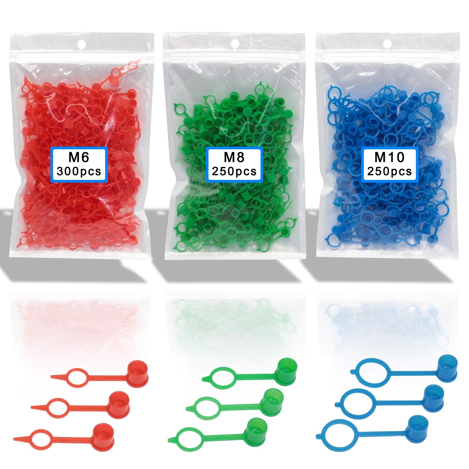 Boeray 800pcs M6 M8 M10 Polyethylene Plastic Oil Grease Gun 800pcs-Colorful