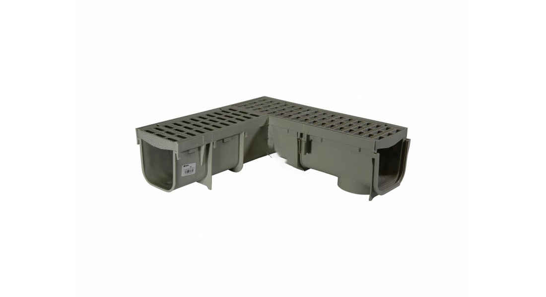 NDS 861 Nds 5" Pro Grate & Channel 90 Elbow Gry Gray