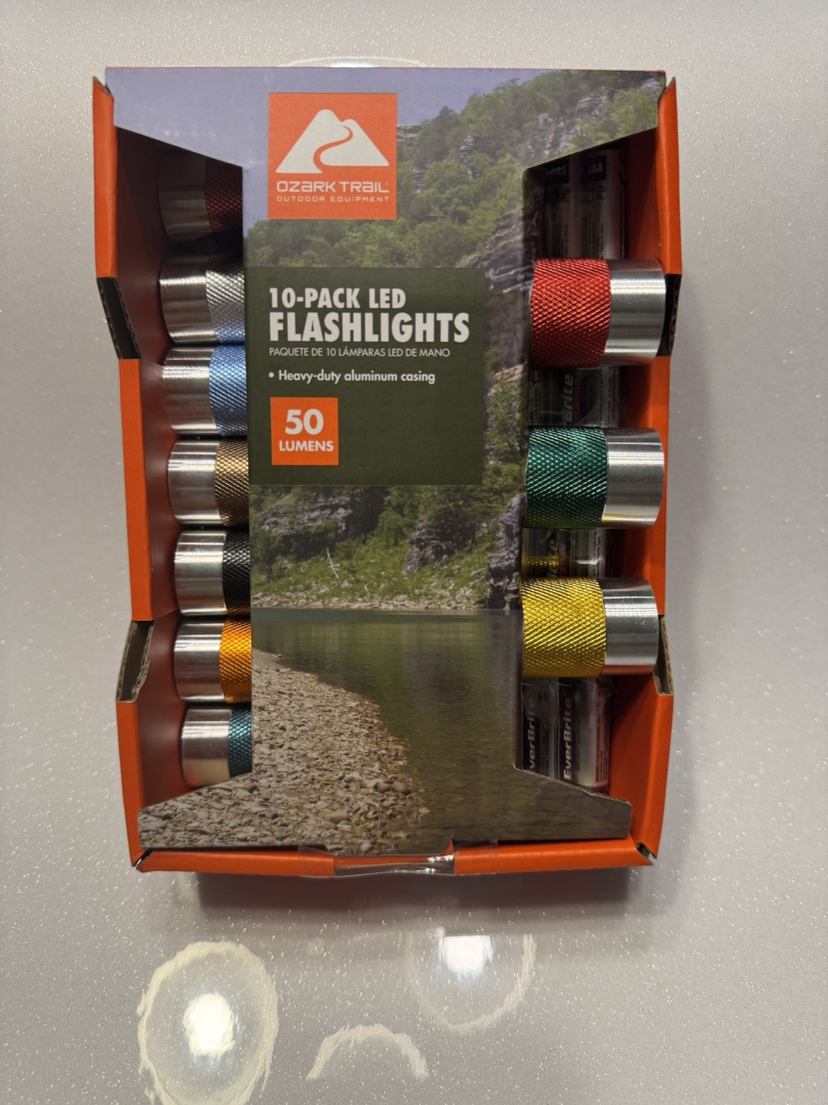 Ozark Trail 10-Pack LED Flashlights 50 Lumens Heavy-Duty Aluminum Multicolor