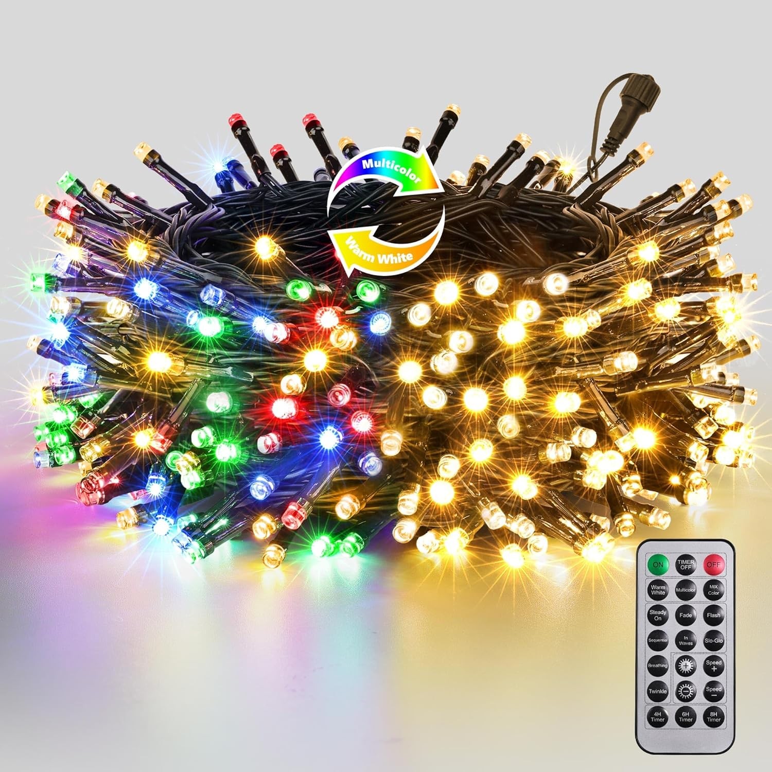 Joomer 66FT 200 LED Color Changing String Lights with Remote and Timer Function