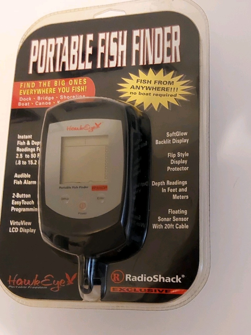 Radio Shack Hawkeye 63-1162 Portable Fish Finder No Boat Required Brand New