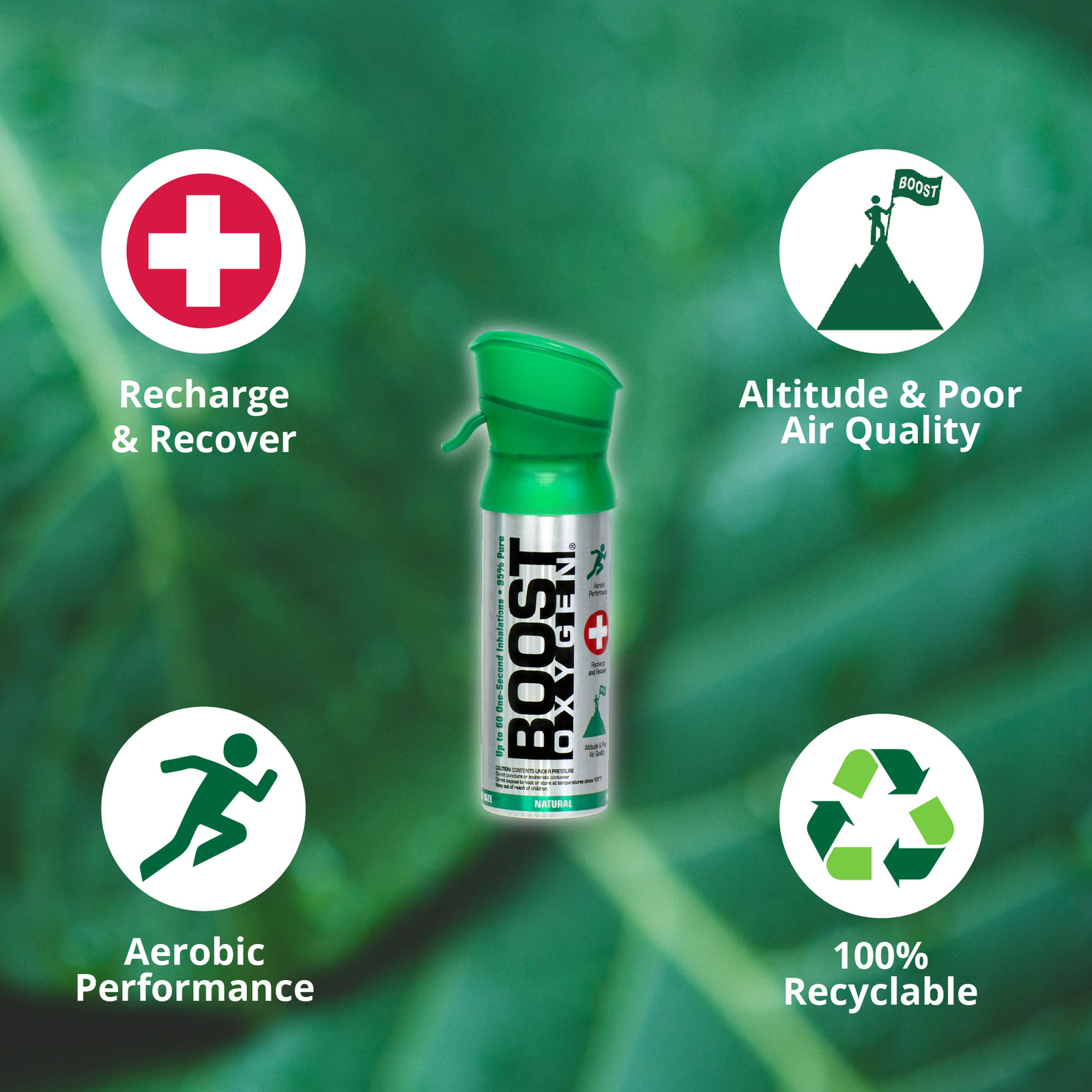 Boost Oxygen Pocket Size 3 Liter Respiratory Support Canister, Natural, 6 Pack