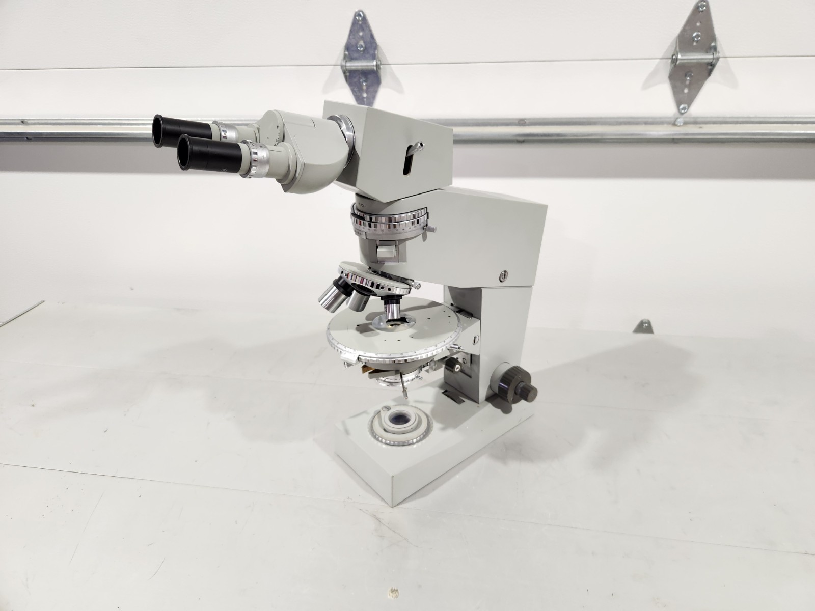Vintage Carl Zeiss Jena Binocular Microscope Amplival pol d-For Parts