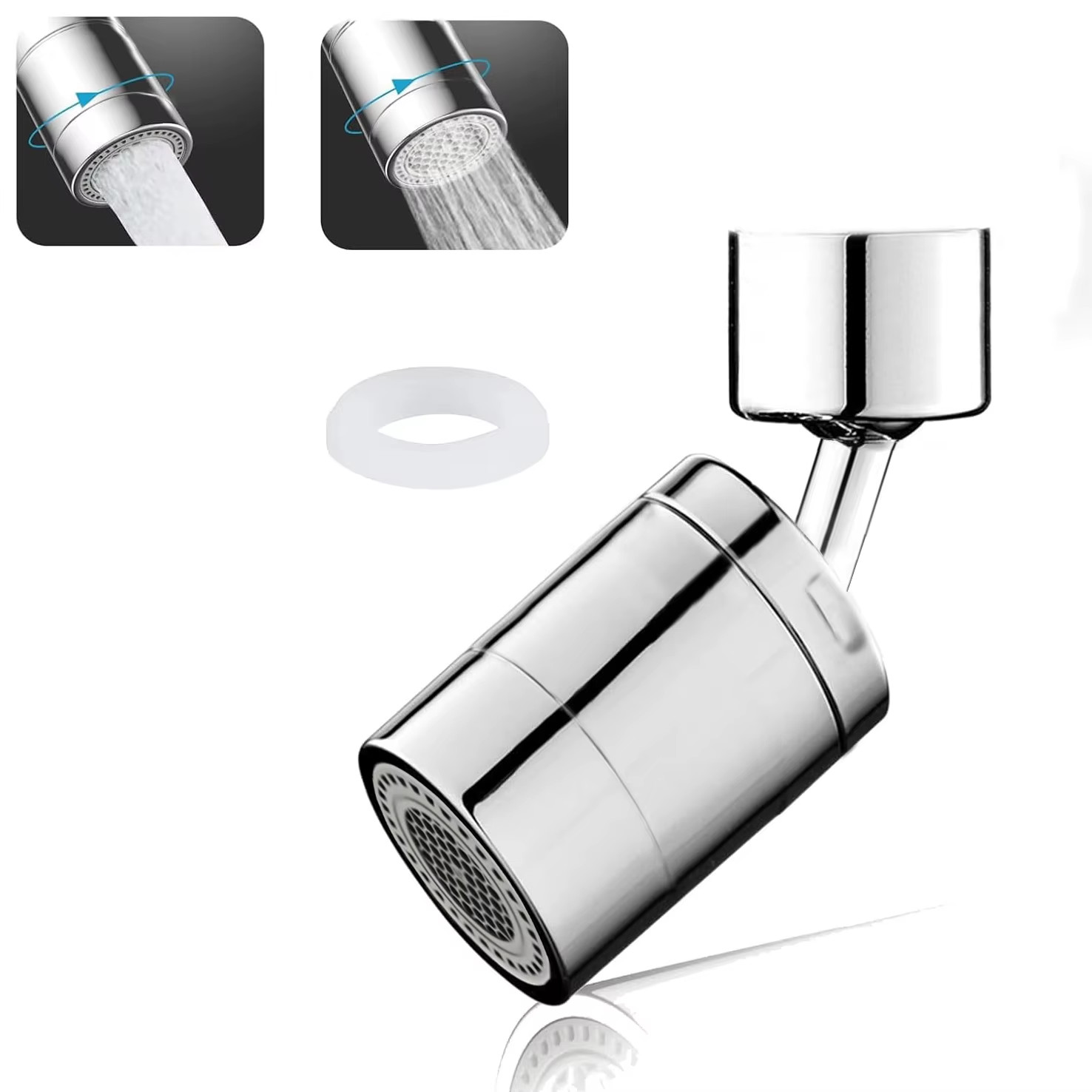 360° Rotary Kitchen Faucet Spray Head Filter Washbasin Splash Proof Adapter 2 Mo