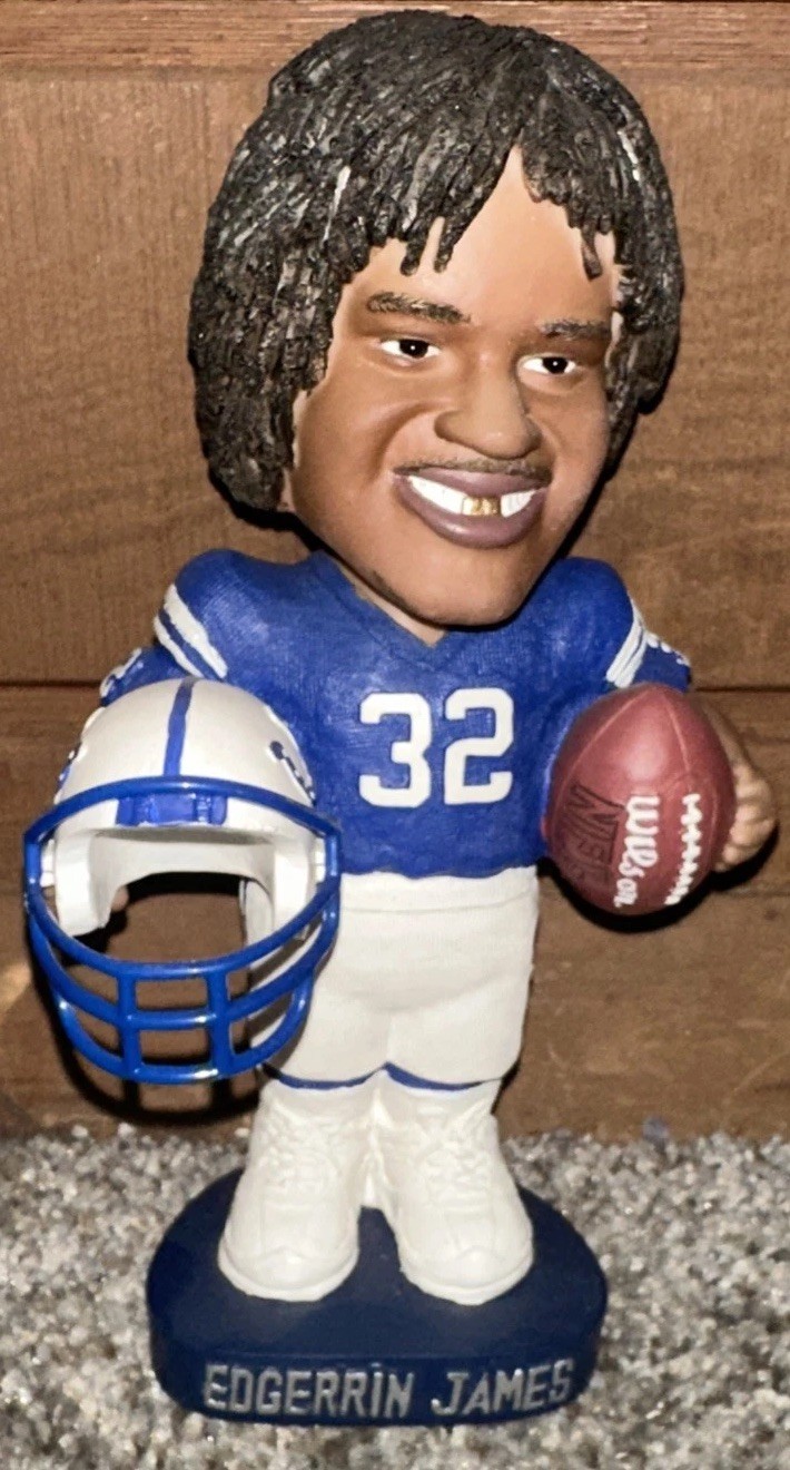 NFL QB Club Hand Painted Bobble Head - Edgerrin James - Indianapolis Colts